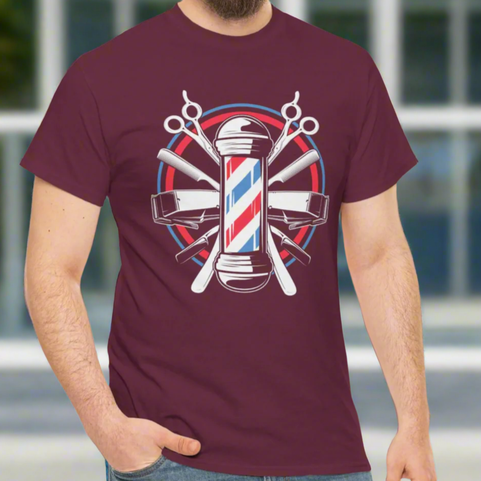 Barber Tools – Classic Barber Pole Graphic Tee - Kim’s Signature Beauty & Accessories    