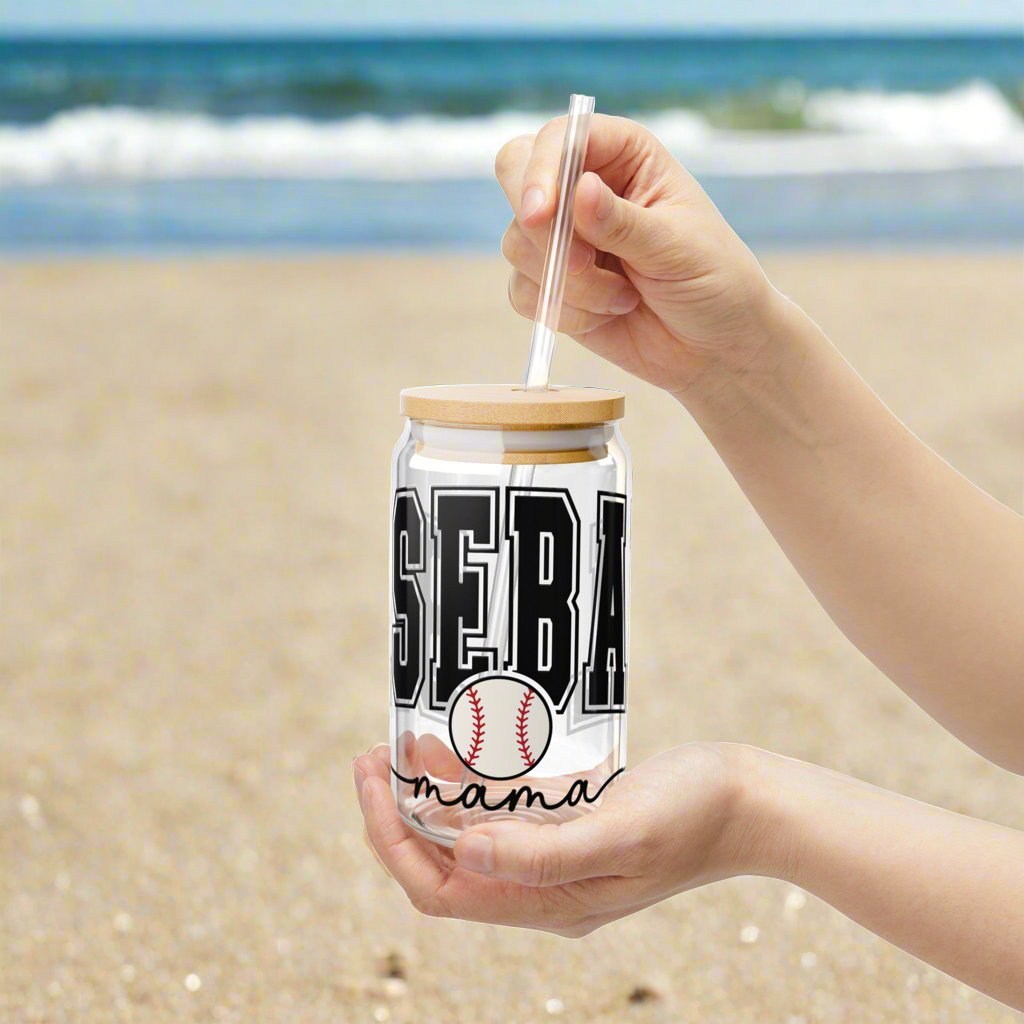 Baseball Mama | Sipper Glass, 16oz - Kim’s Signature Beauty & Accessories    