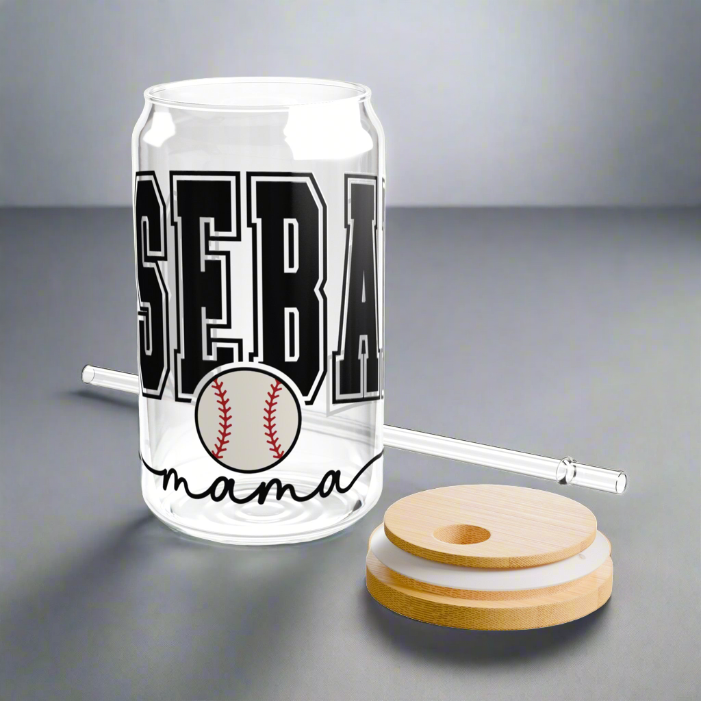Baseball Mama | Sipper Glass, 16oz - Kim’s Signature Beauty & Accessories    