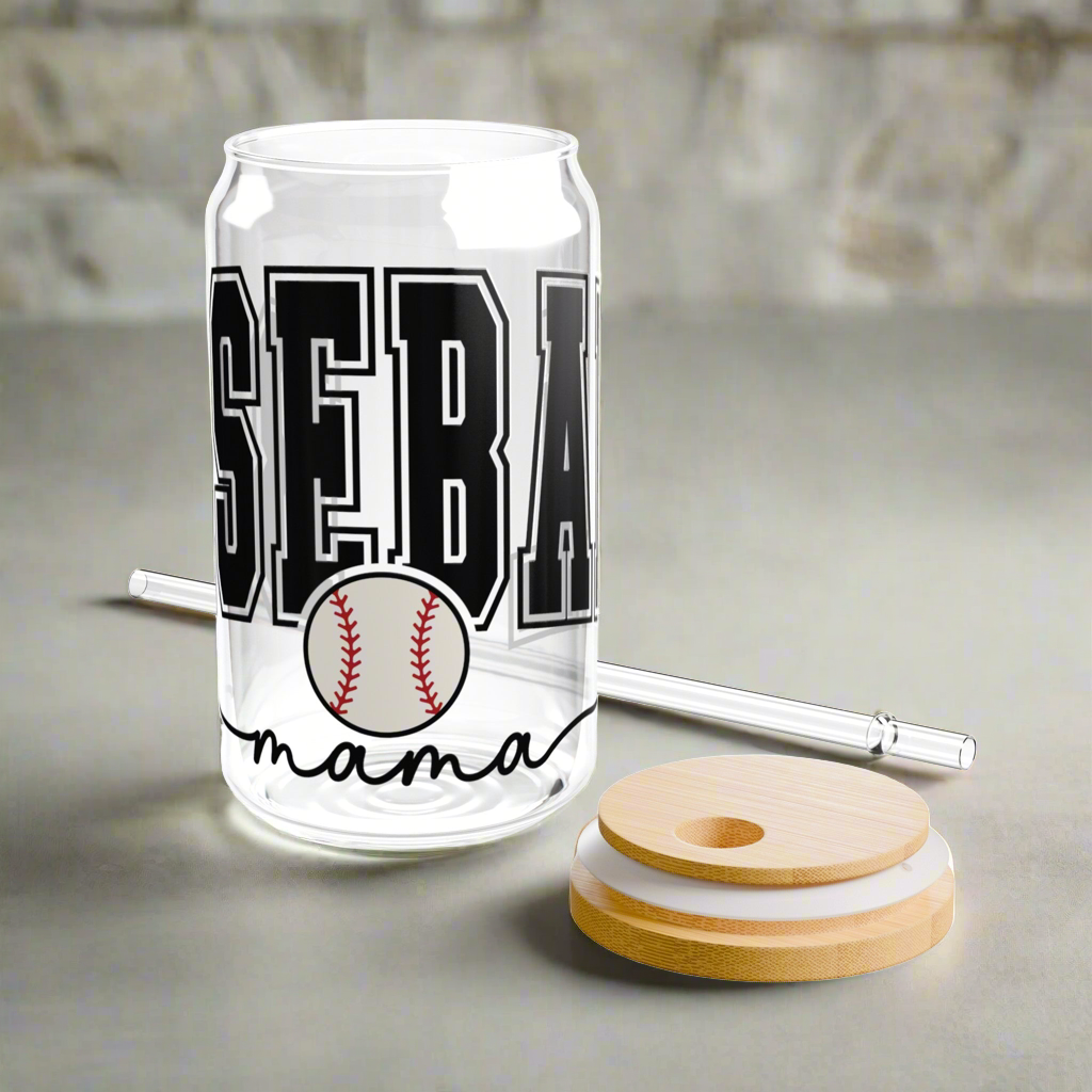 Baseball Mama | Sipper Glass, 16oz - Kim’s Signature Beauty & Accessories    