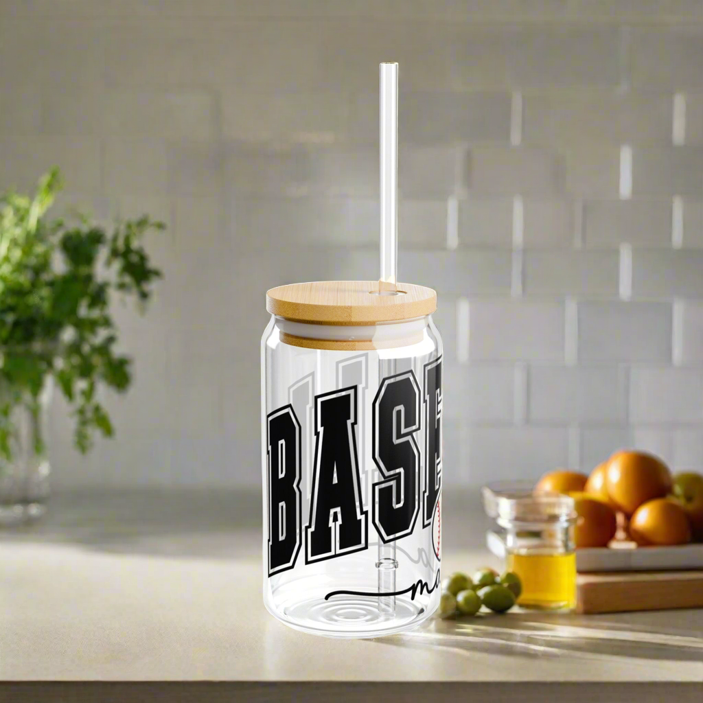 Baseball Mama | Sipper Glass, 16oz - Kim’s Signature Beauty & Accessories    