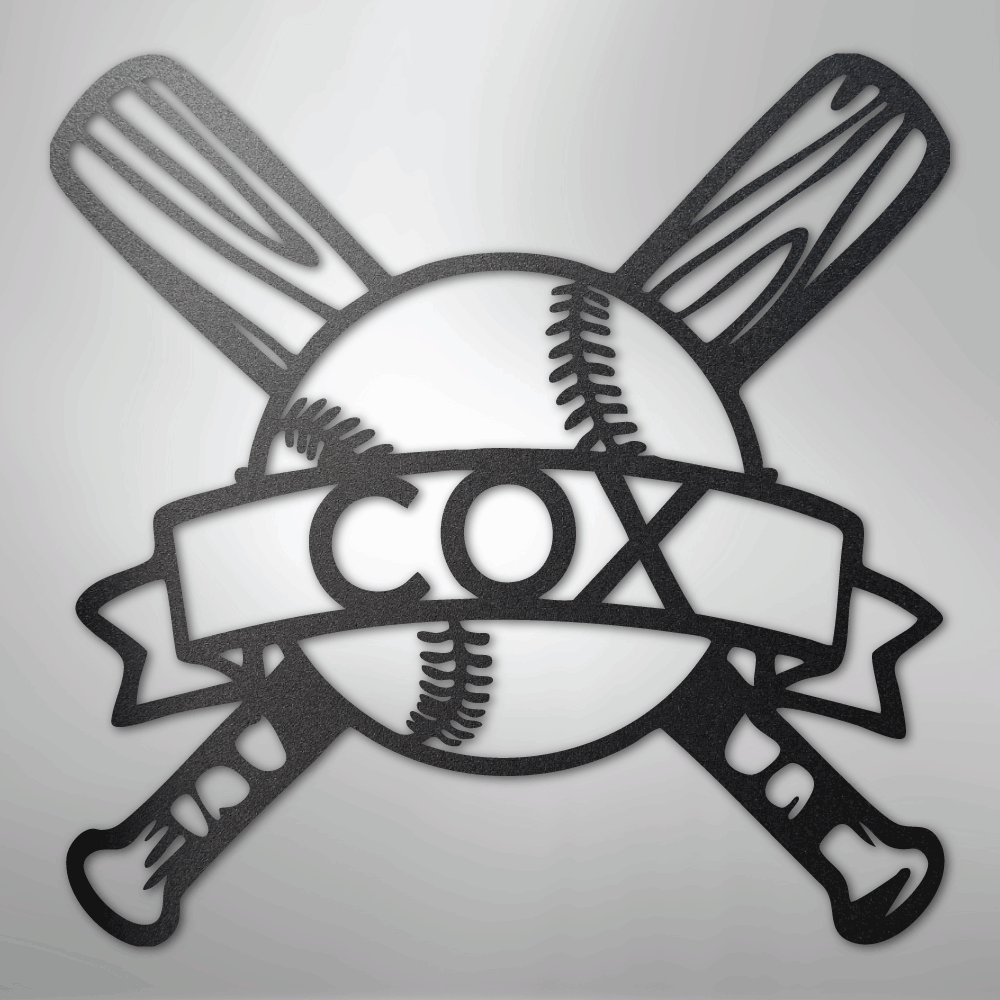 Baseball Monogram - Metal Sign - Kim’s Signature Beauty & Accessories
