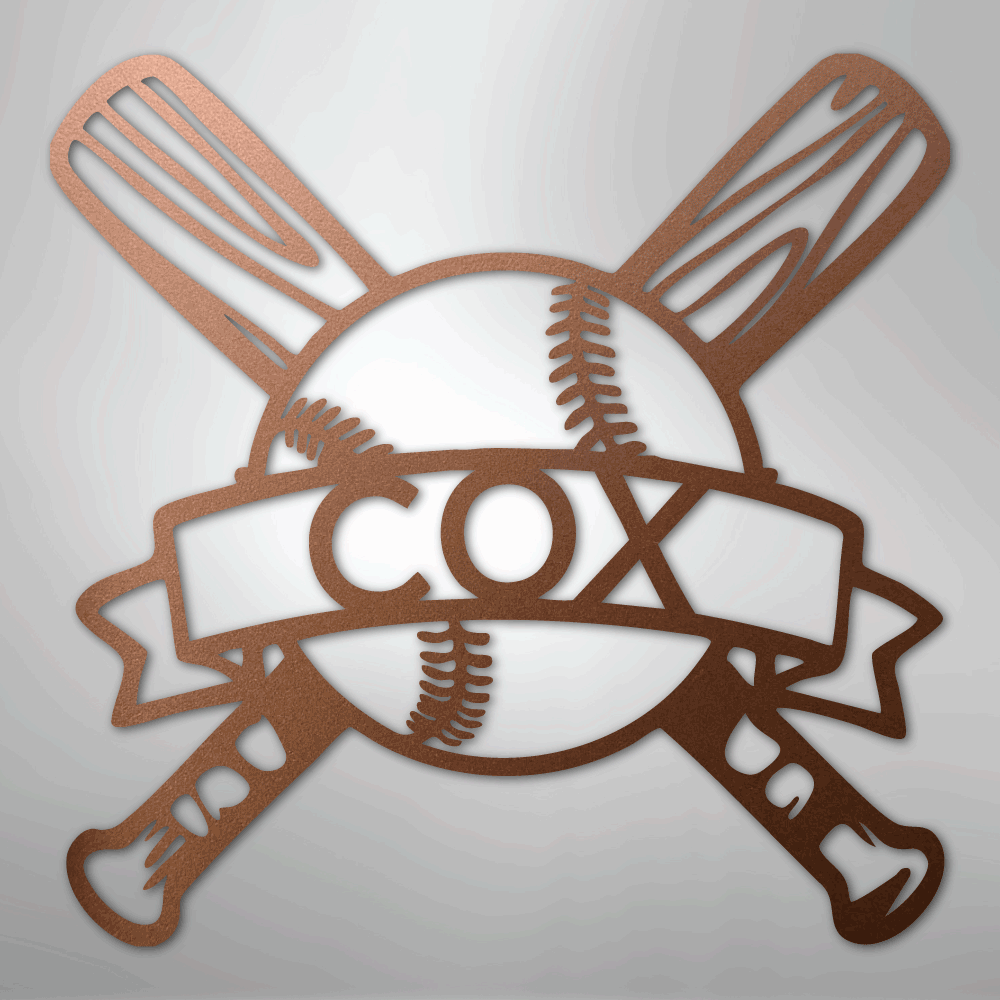 Baseball Monogram - Metal Sign - Kim’s Signature Beauty & Accessories