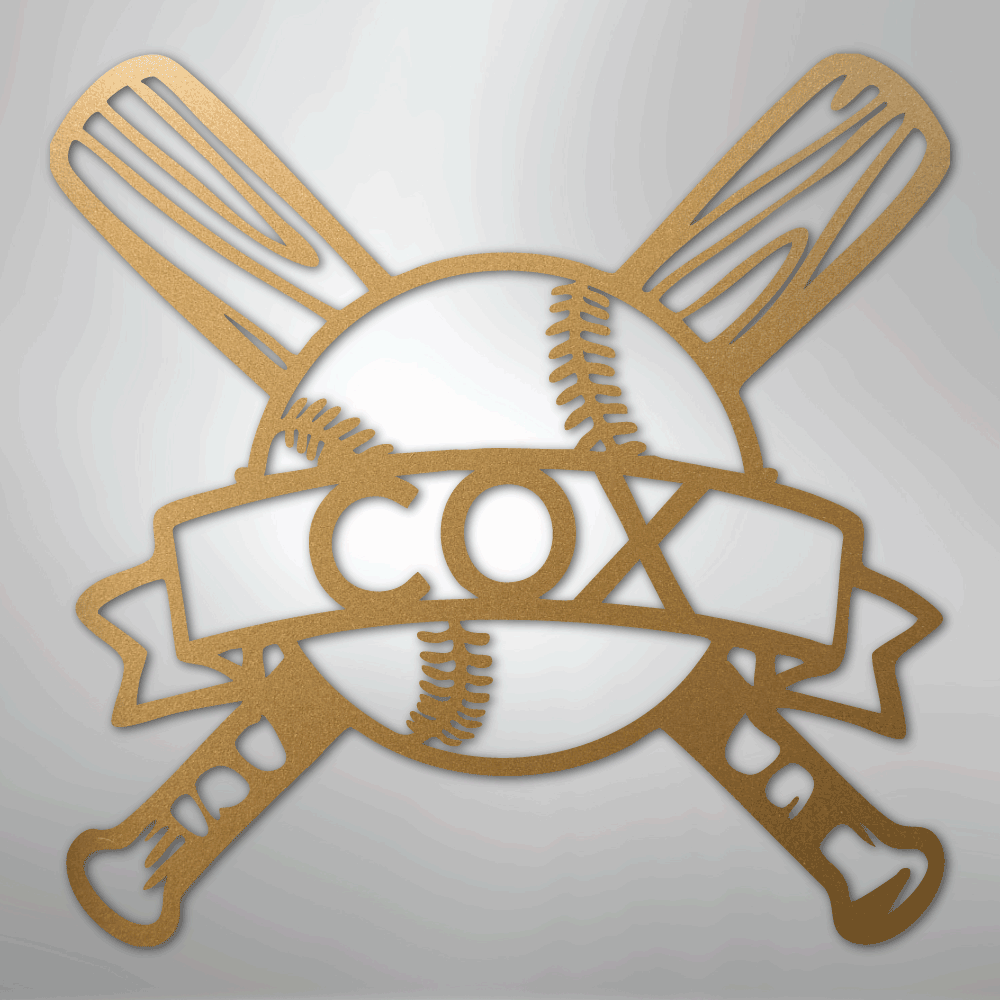 Baseball Monogram - Metal Sign - Kim’s Signature Beauty & Accessories