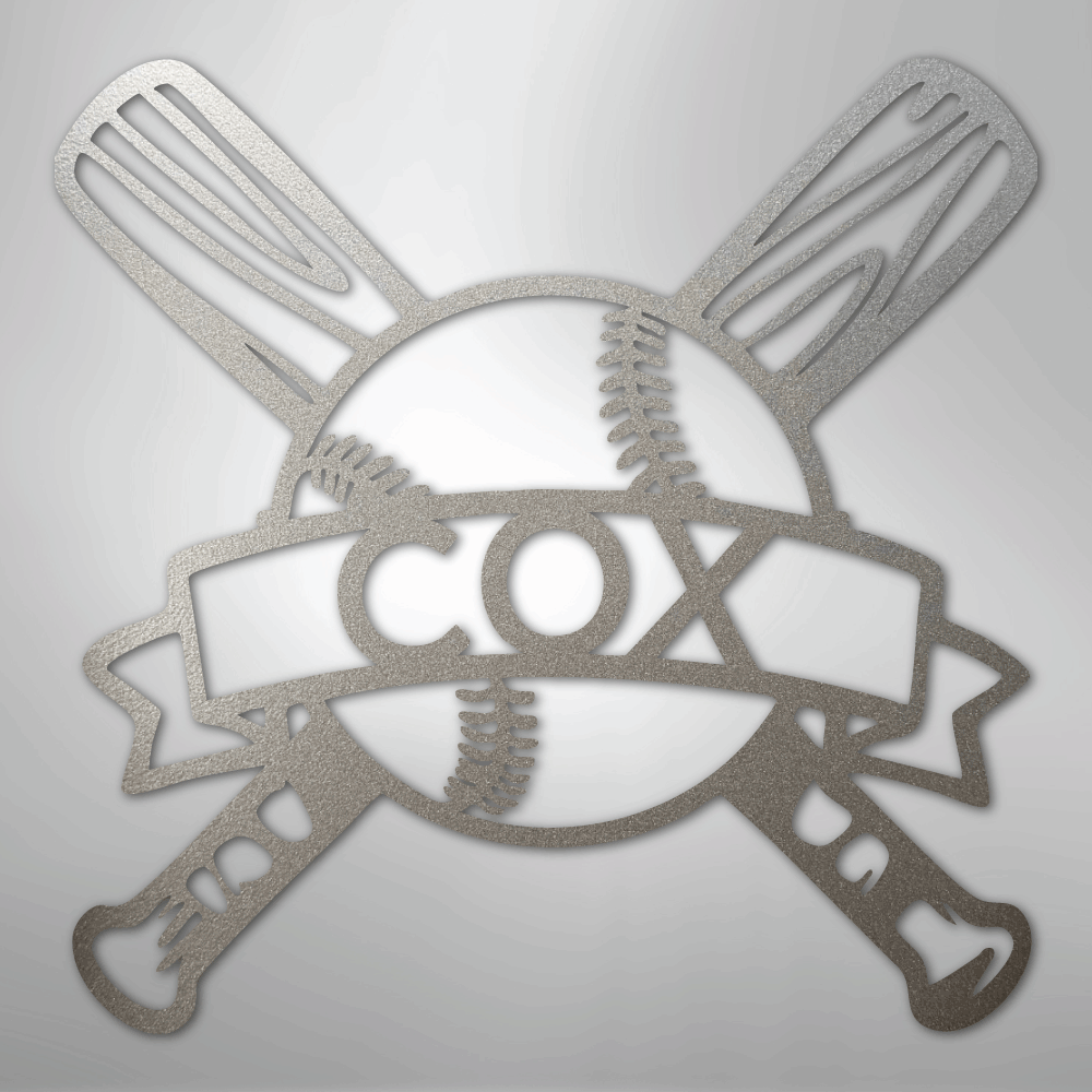 Baseball Monogram - Metal Sign - Kim’s Signature Beauty & Accessories