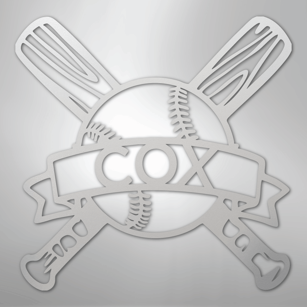 Baseball Monogram - Metal Sign - Kim’s Signature Beauty & Accessories
