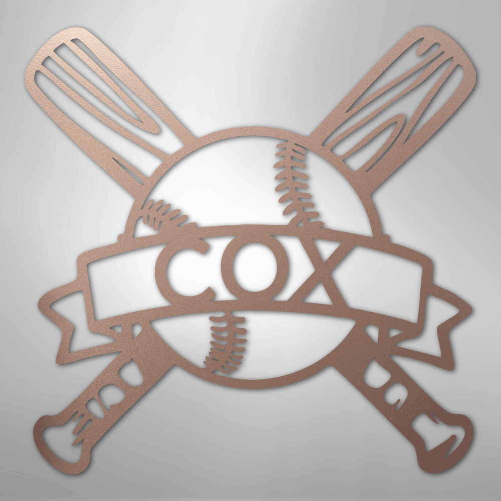 Baseball Monogram - Metal Sign - Kim’s Signature Beauty & Accessories
