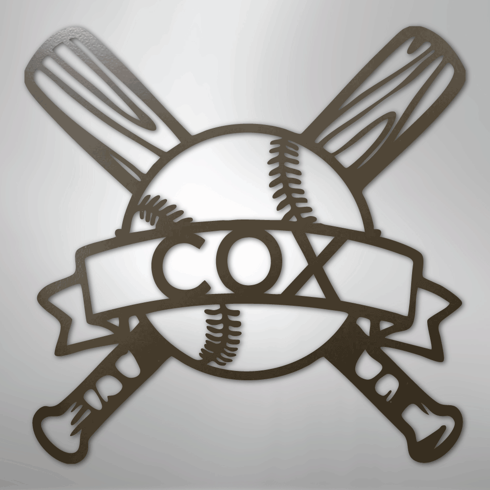 Baseball Monogram - Metal Sign - Kim’s Signature Beauty & Accessories