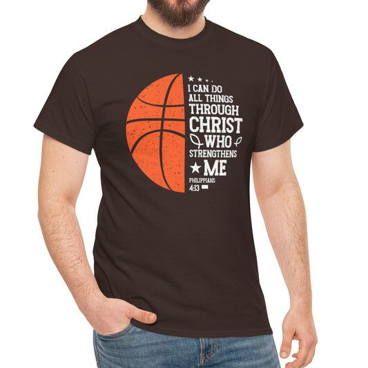 Basketball & Faith Tee – Philippians 4:13 Christian Sports Tee - Kim’s Signature Beauty & Accessories    