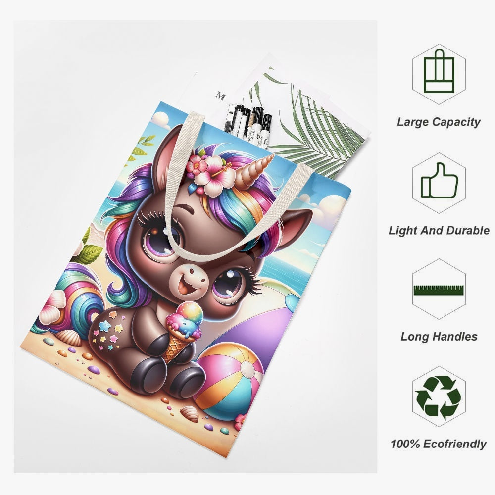 Beach Fun Unicorn Canvas Tote - Kim’s Signature Beauty & Accessories    