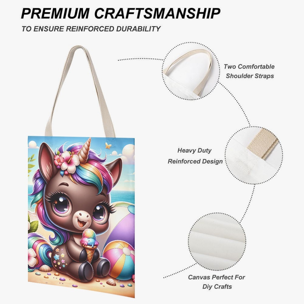 Beach Fun Unicorn Canvas Tote - Kim’s Signature Beauty & Accessories    
