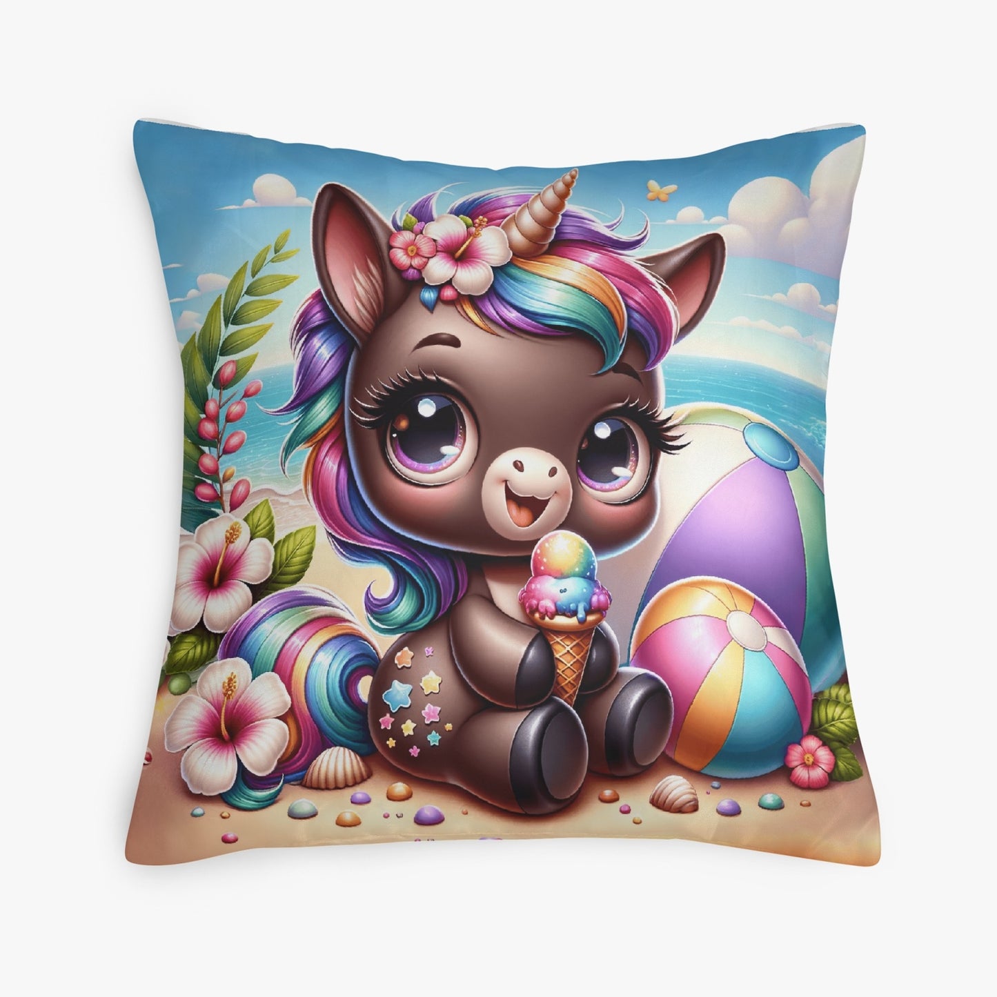 Beach Fun Unicorn Pillow Cover - Kim’s Signature Beauty & Accessories    