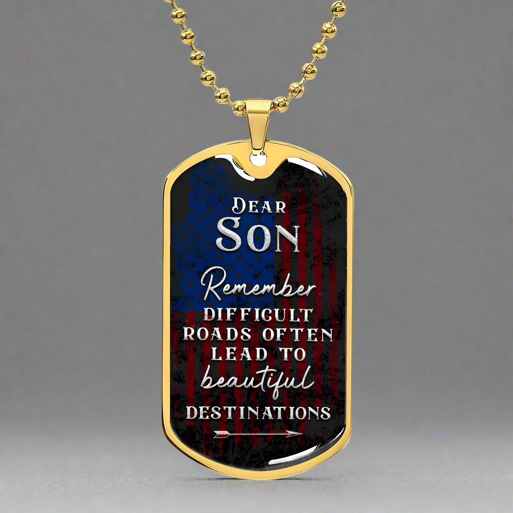 Beautiful Destinations Ahead Son | Dog Tag - Kim’s Signature Beauty & Accessories    