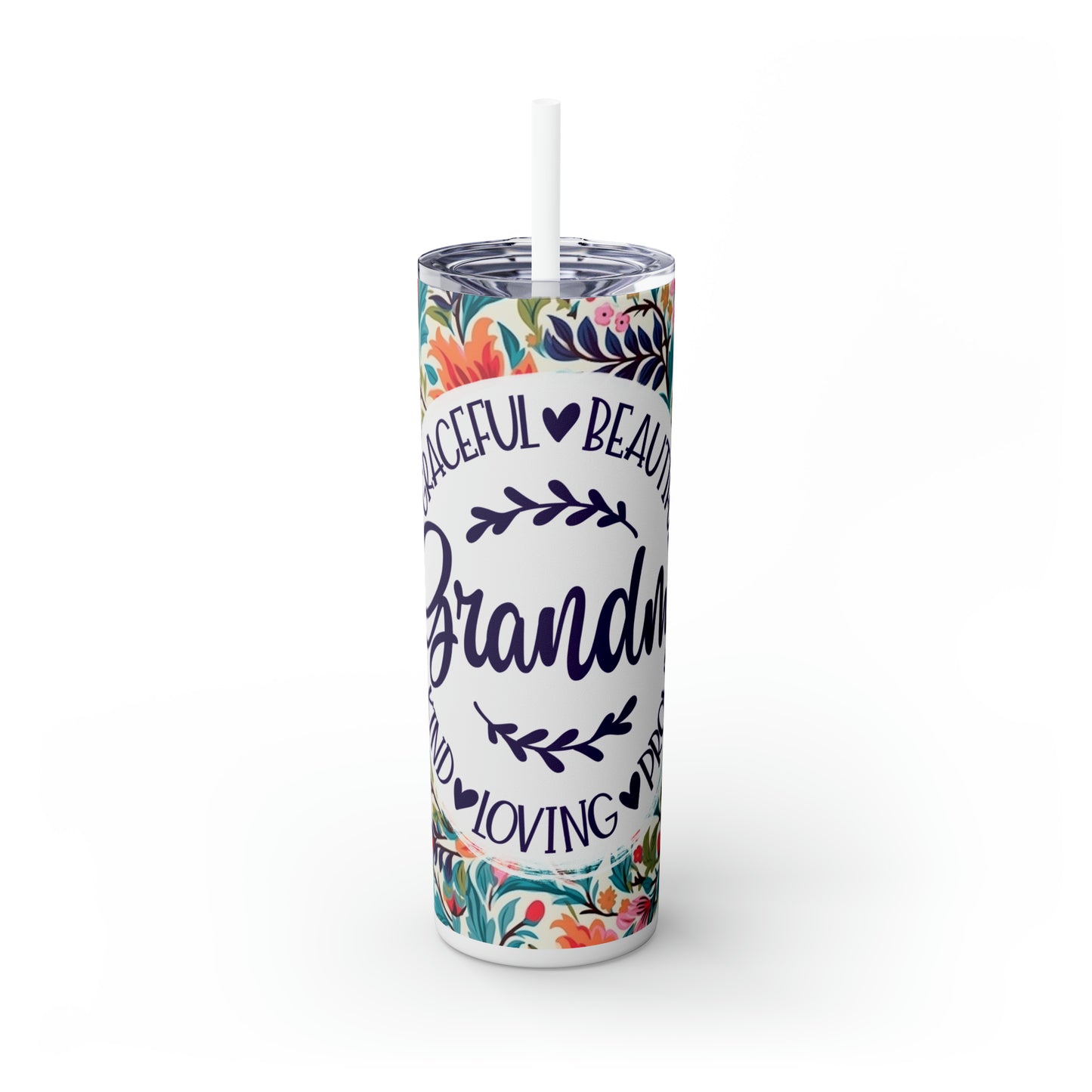 Beautiful Grandma |Skinny Tumbler with Straw, 20oz - Kim’s Signature Beauty & Accessories    