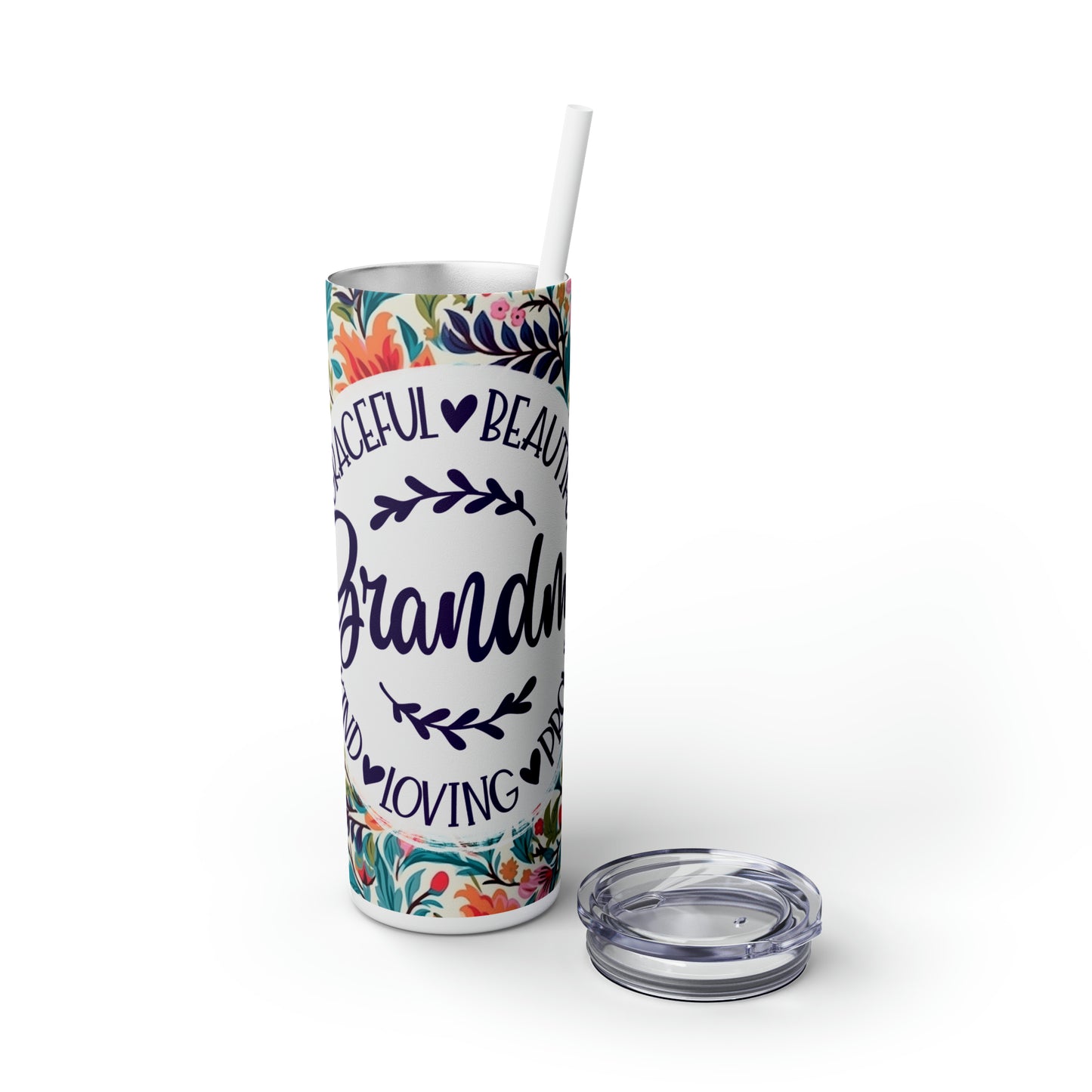 Beautiful Grandma |Skinny Tumbler with Straw, 20oz - Kim’s Signature Beauty & Accessories    