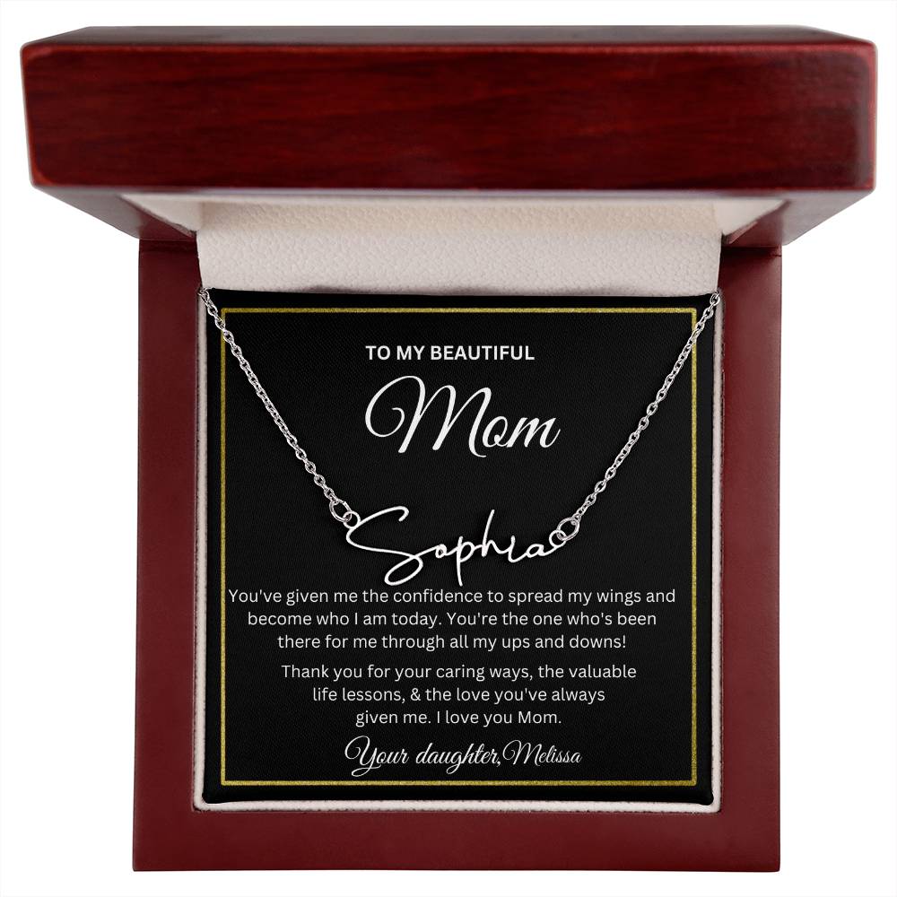 Beautiful Mom, Love Daughter (Personalized) Necklace - Kim’s Signature Beauty & Accessories    