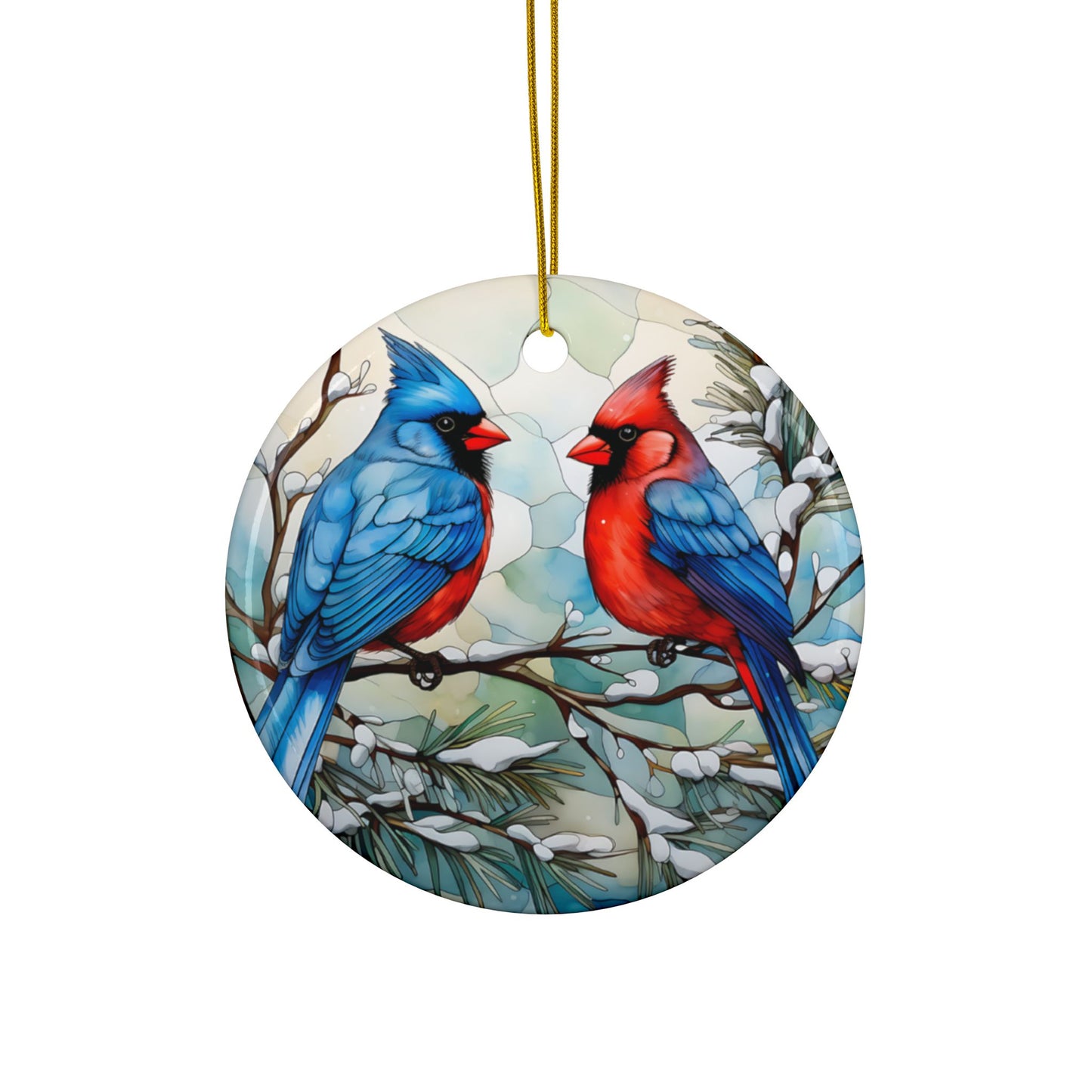 Beautiful Pair Ceramic Ornaments, 2-Side Print - Kim’s Signature Beauty & Accessories    