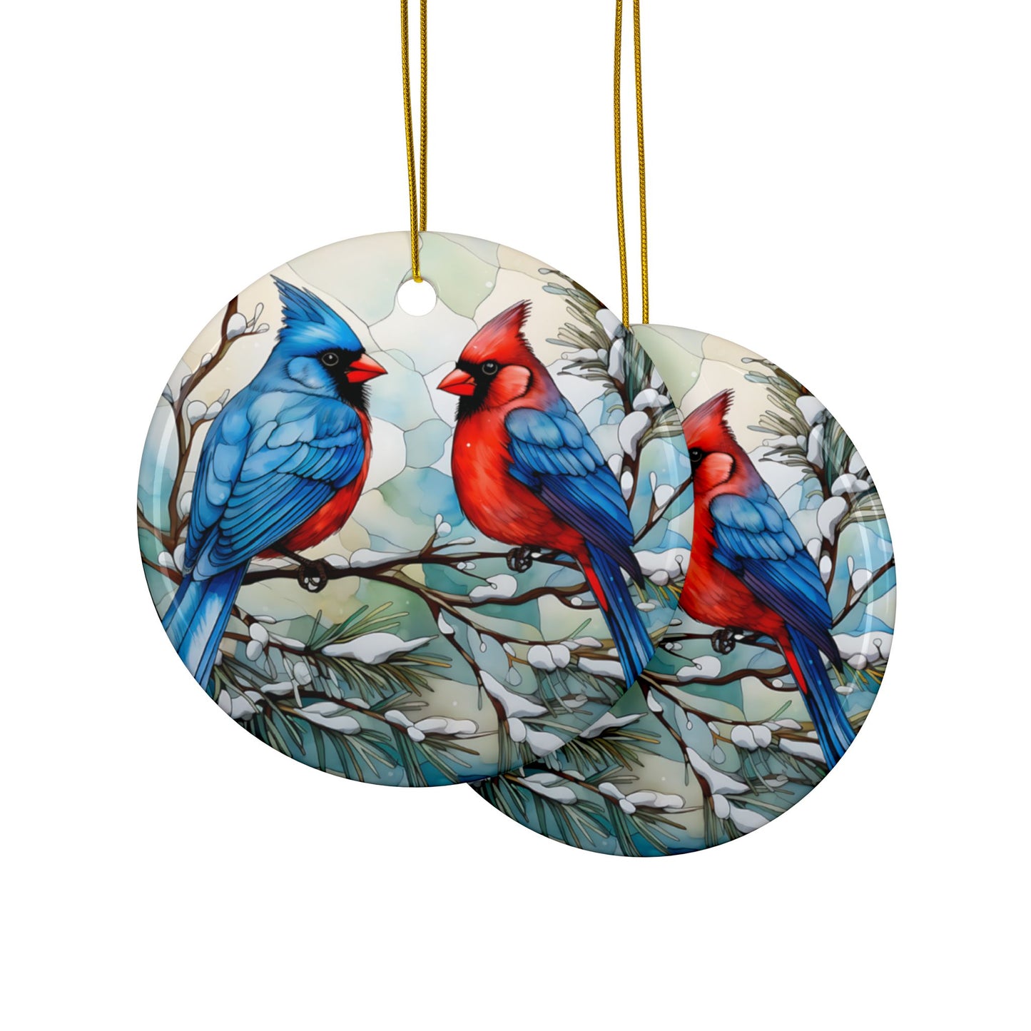 Beautiful Pair Ceramic Ornaments, 2-Side Print - Kim’s Signature Beauty & Accessories    