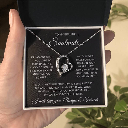 Beautiful Soulmate & Best Friend Message card Necklace. - Kim’s Signature Beauty & Accessories    