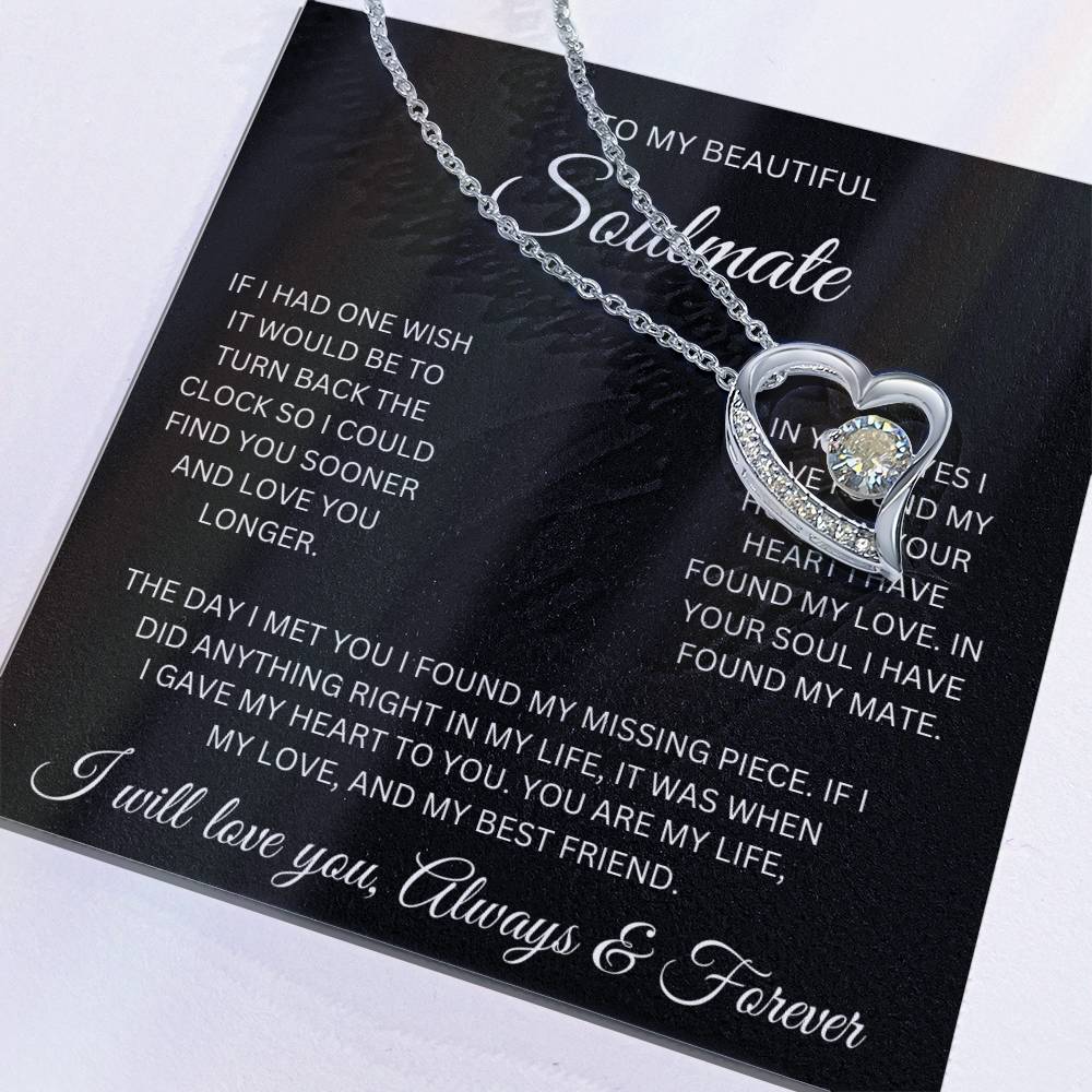 Beautiful Soulmate & Best Friend Message card Necklace. - Kim’s Signature Beauty & Accessories    