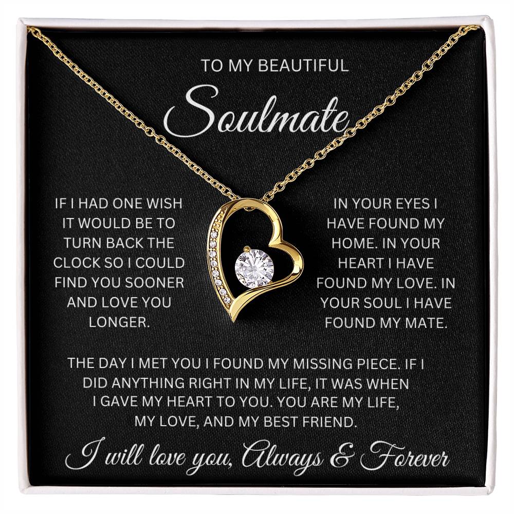 Beautiful Soulmate & Best Friend Message card Necklace. - Kim’s Signature Beauty & Accessories    