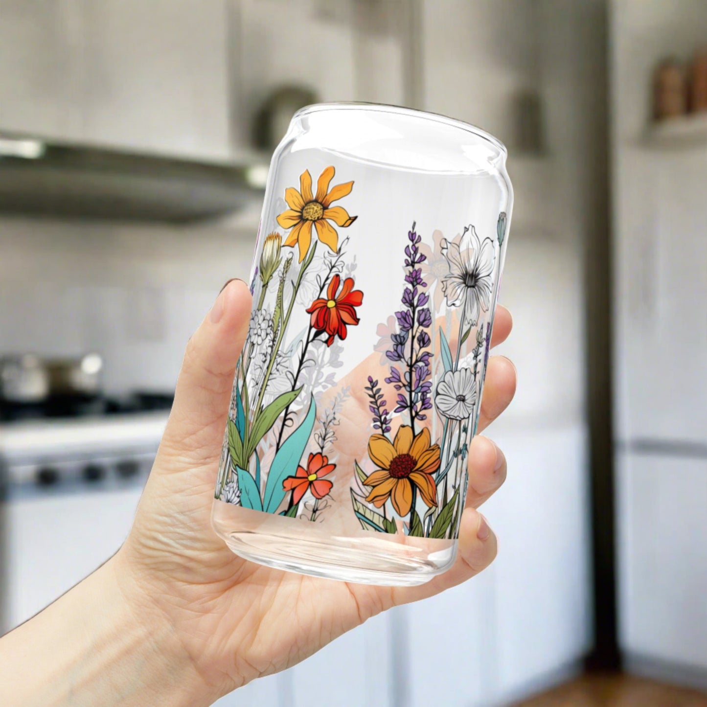 Beautiful Wildflowers Sipper Glass - Kim’s Signature Beauty & Accessories    