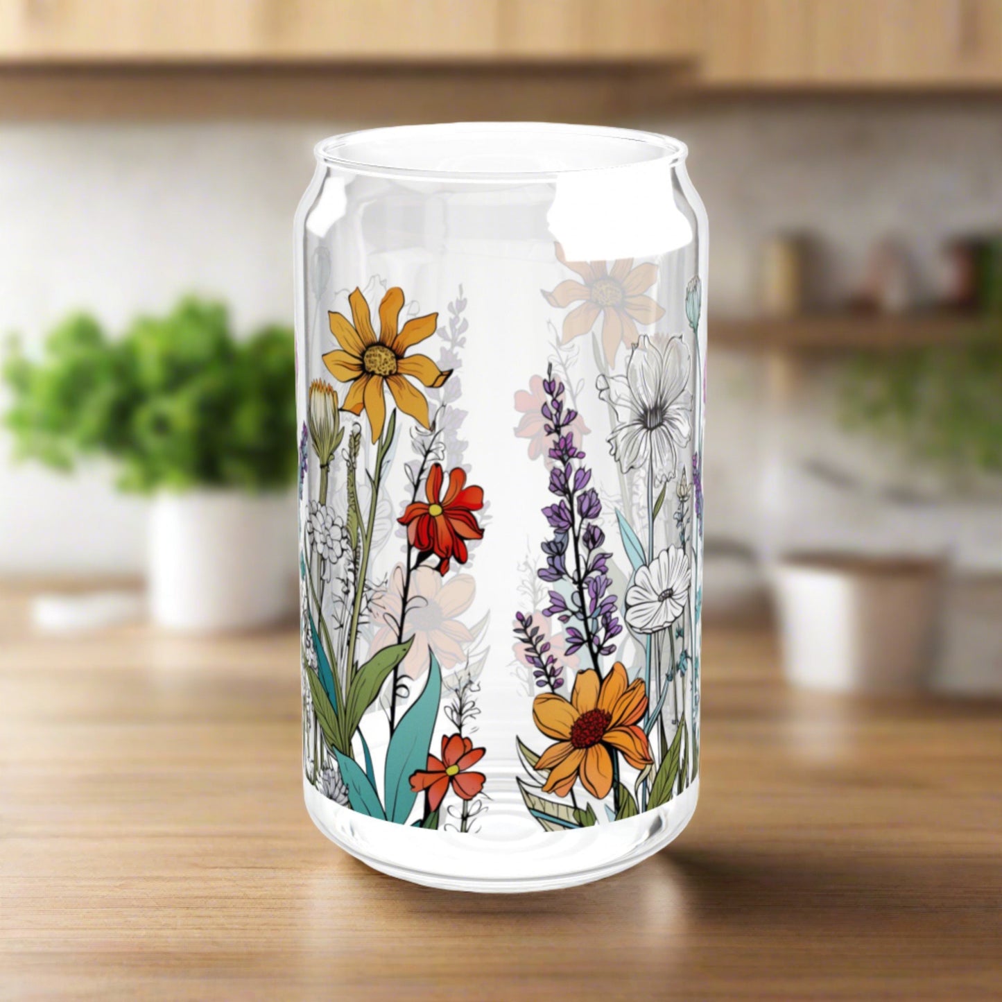 Beautiful Wildflowers Sipper Glass - Kim’s Signature Beauty & Accessories    