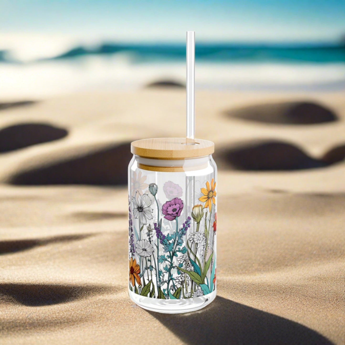 Beautiful Wildflowers Sipper Glass - Kim’s Signature Beauty & Accessories    