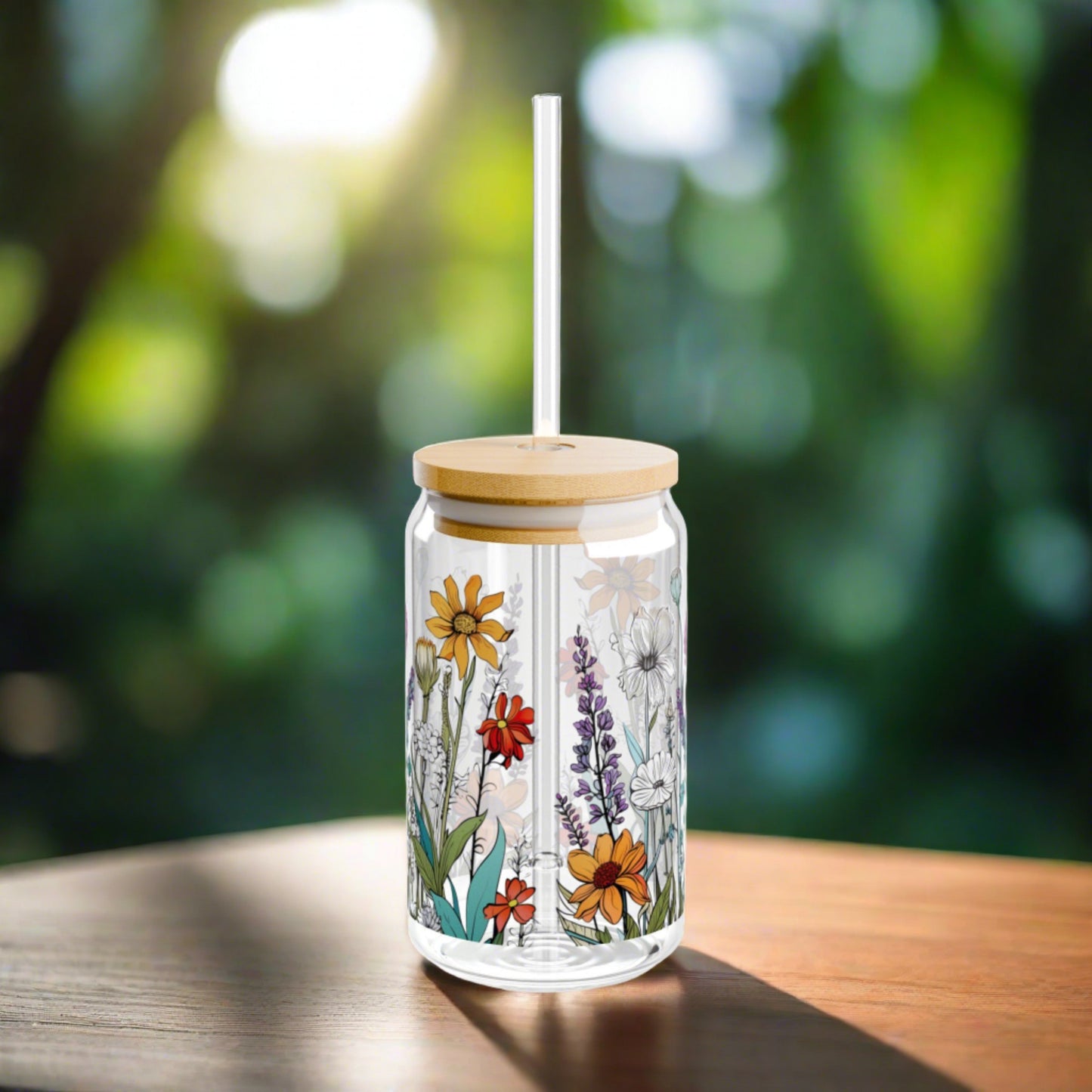 Beautiful Wildflowers Sipper Glass - Kim’s Signature Beauty & Accessories    