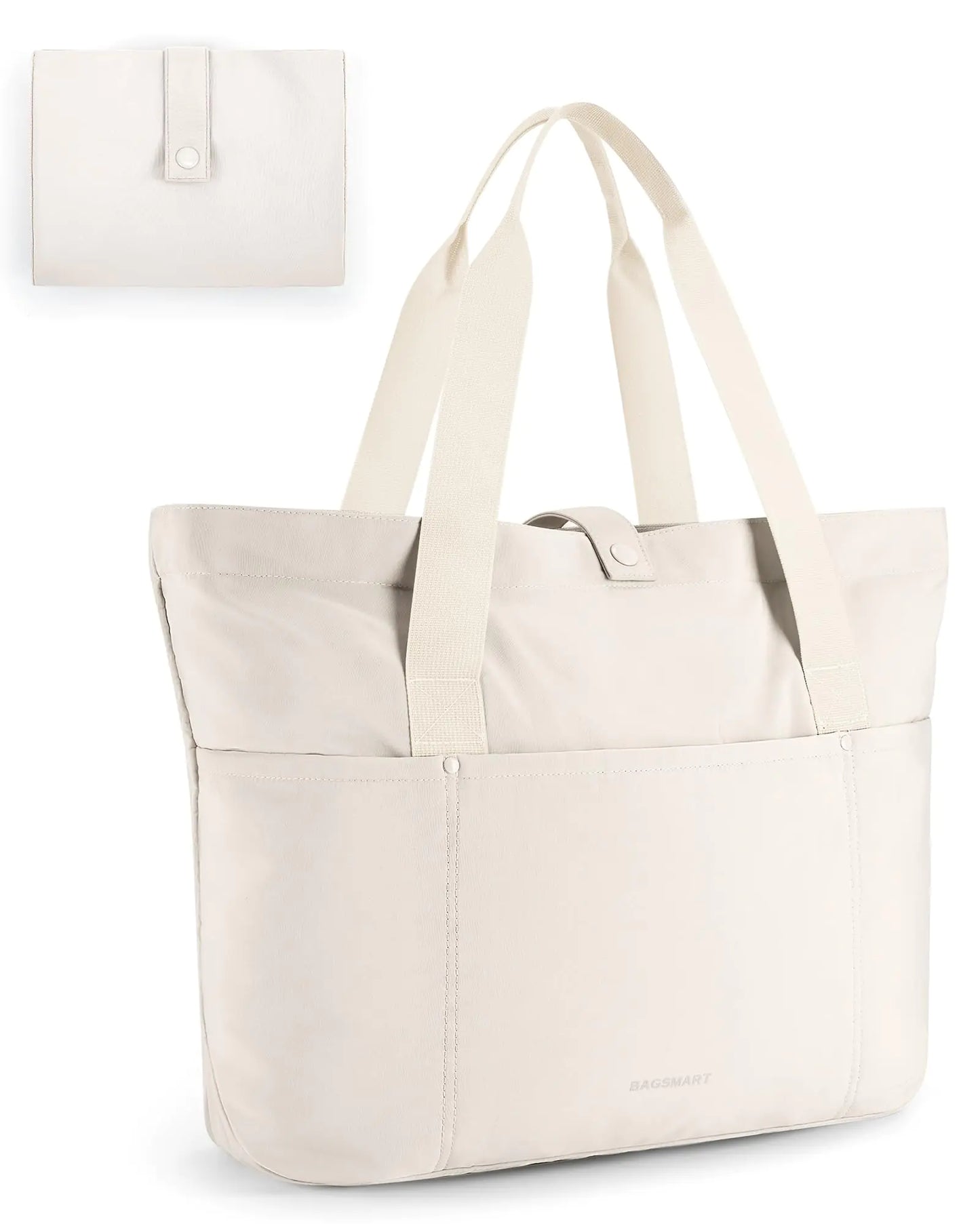 Beige BAGSMART Tote Bag for Women - Everyday Carryall - Kim’s Signature Beauty & Accessories    