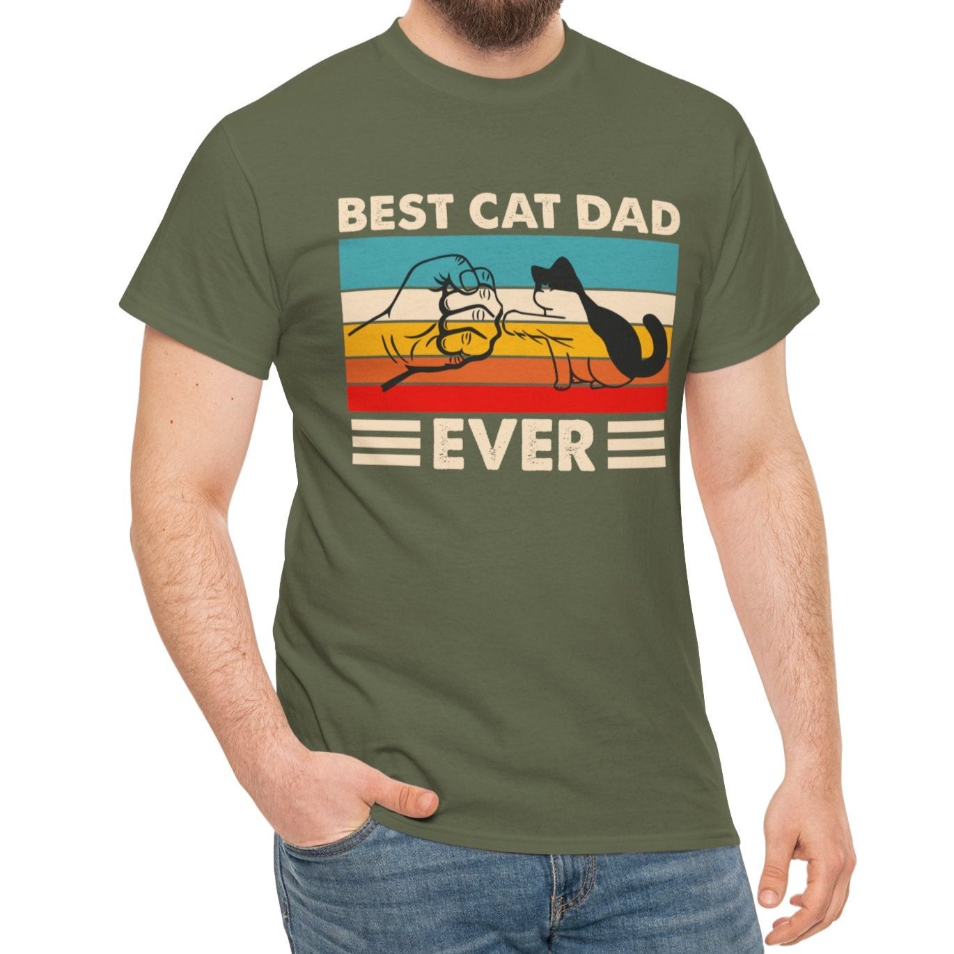 Best Cat Dad Cotton Tee - Kim’s Signature Beauty & Accessories    