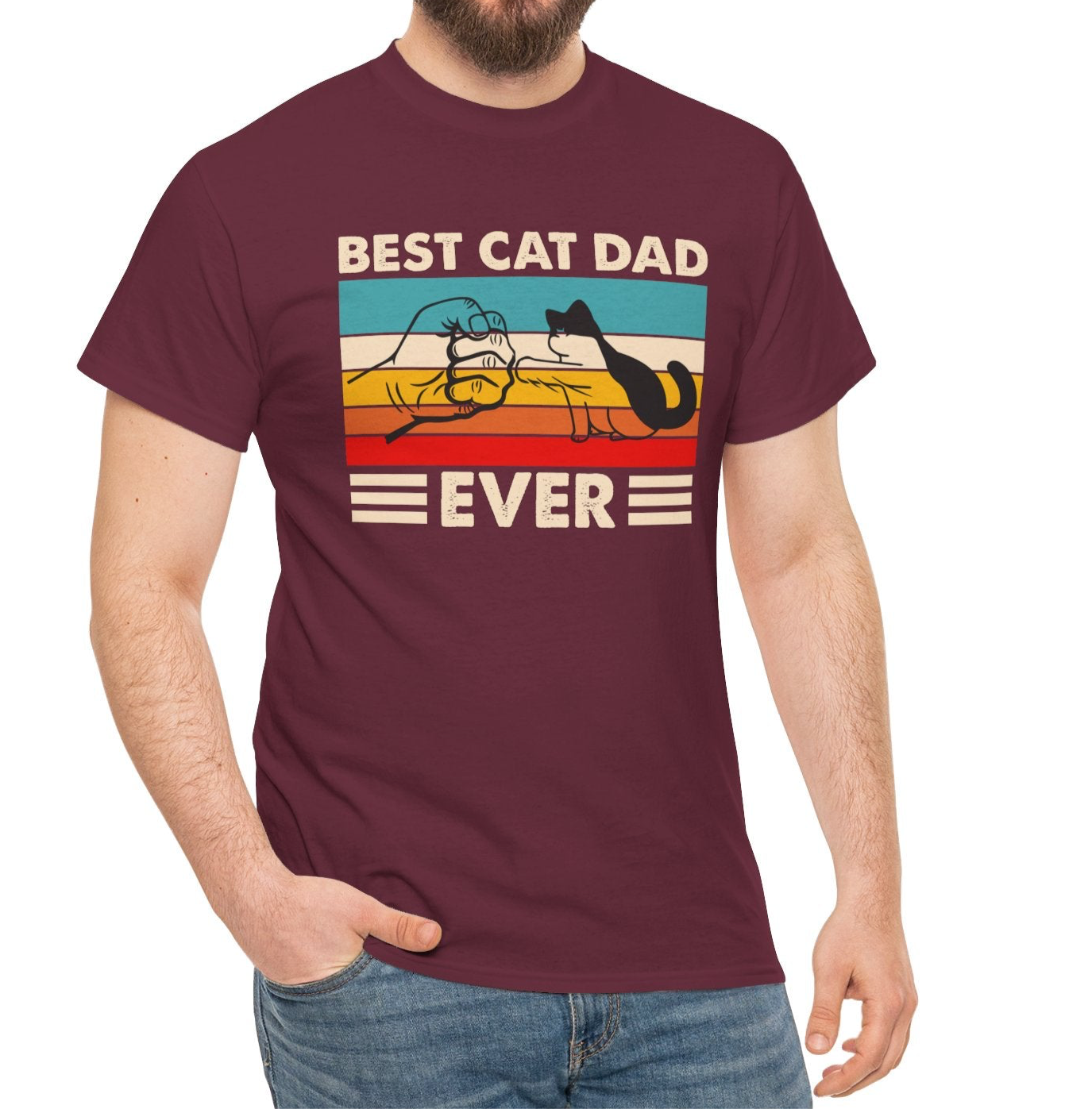 Best Cat Dad Ever – Vintage Graphic Tee for Him - Kim’s Signature Beauty & Accessories    