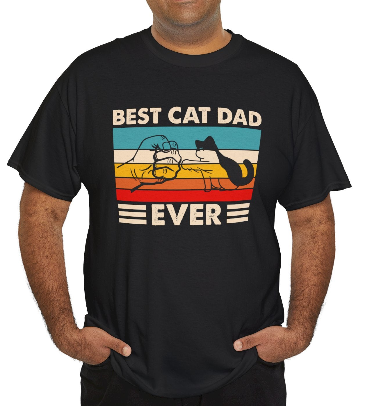Best Cat Dad Ever – Vintage Graphic Tee for Him - Kim’s Signature Beauty & Accessories    