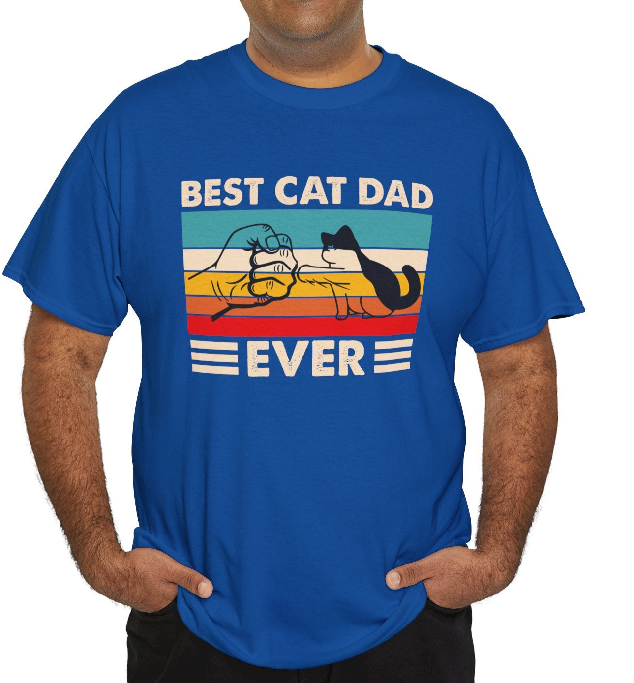 Best Cat Dad Ever – Vintage Graphic Tee for Him - Kim’s Signature Beauty & Accessories    