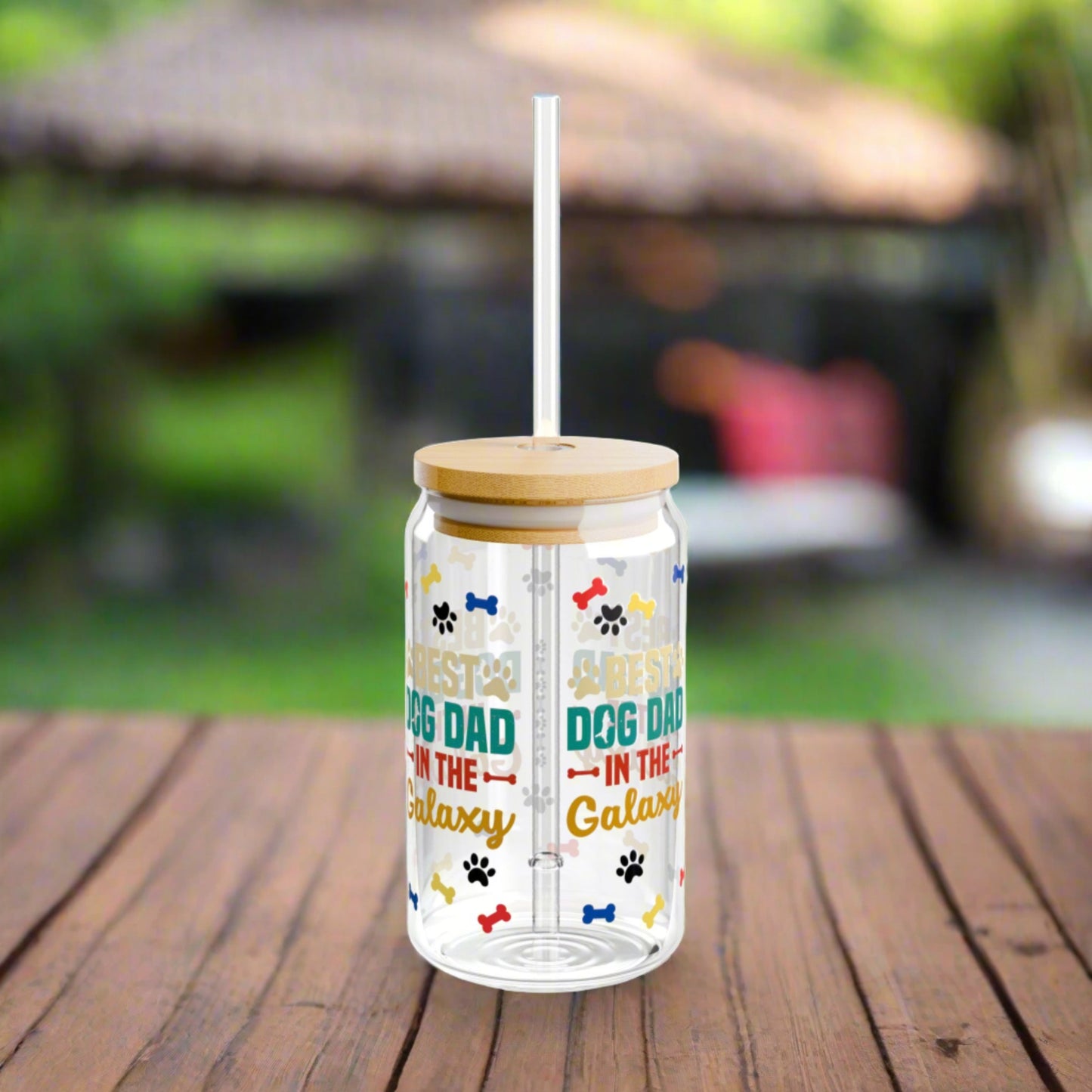 Best Dog Dad in the Galaxy | Sipper Glass, 16oz - Kim’s Signature Beauty & Accessories    