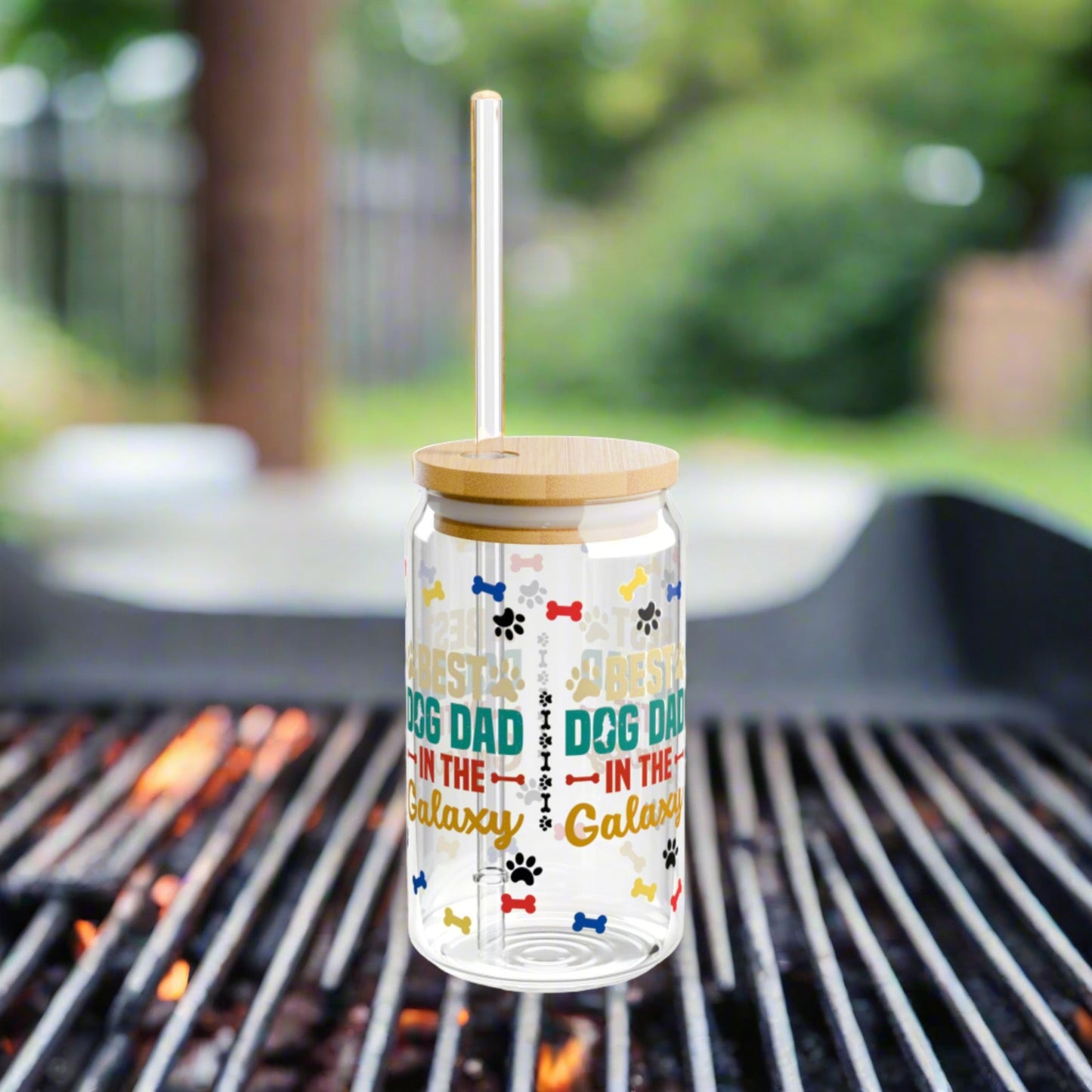 Best Dog Dad in the Galaxy | Sipper Glass, 16oz - Kim’s Signature Beauty & Accessories    