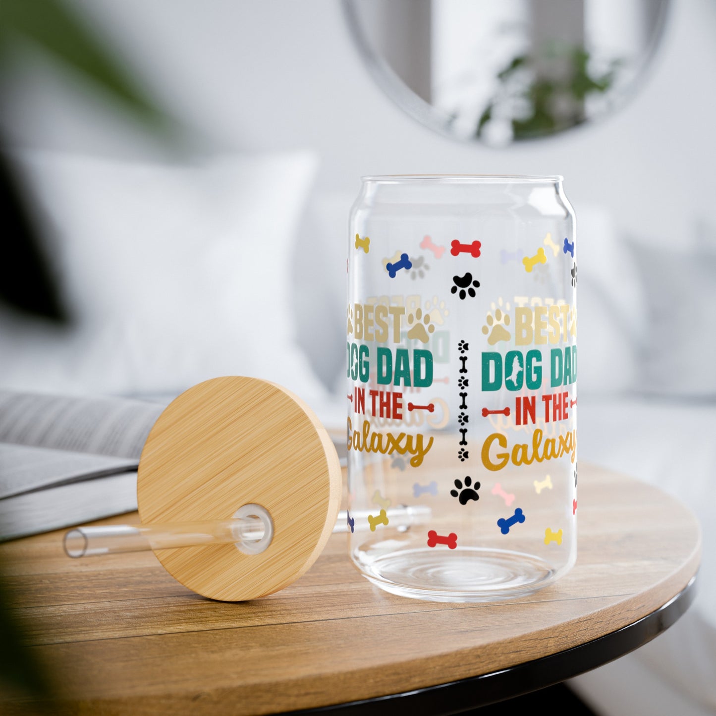 Best Dog Dad in the Galaxy | Sipper Glass, 16oz - Kim’s Signature Beauty & Accessories    
