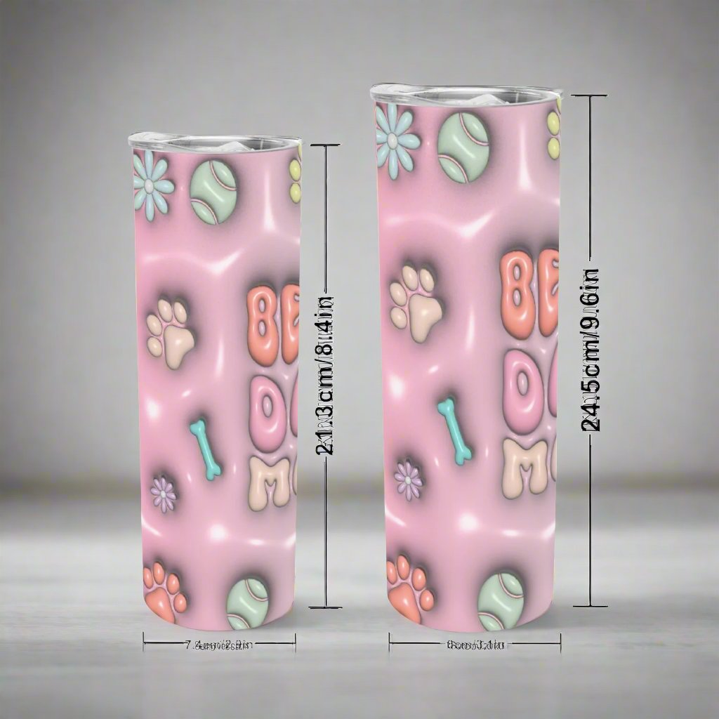 Best Dog Mom 3D Straight Skinny Tumbler - Kim’s Signature Beauty & Accessories    