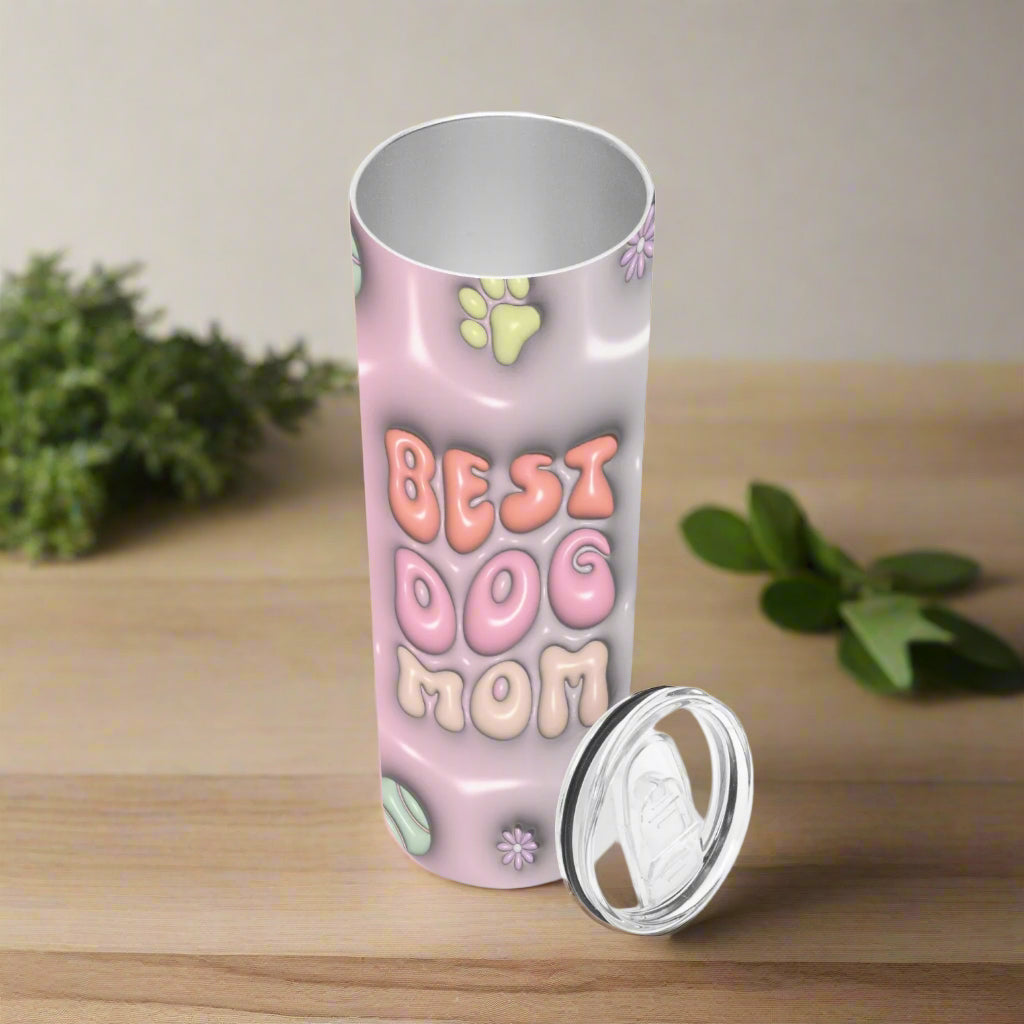Best Dog Mom 3D Straight Skinny Tumbler - Kim’s Signature Beauty & Accessories    