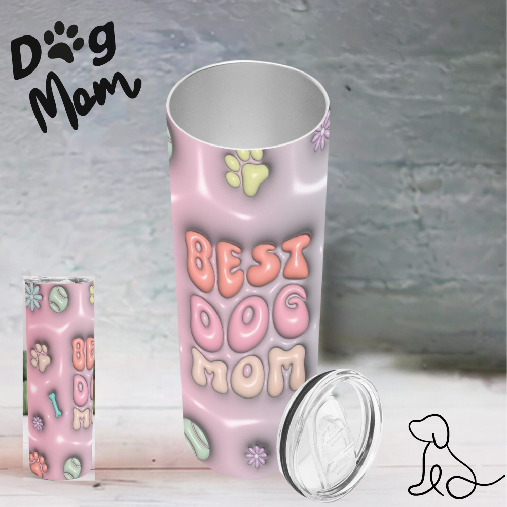 Best Dog Mom 3D Straight Skinny Tumbler - Kim’s Signature Beauty & Accessories    