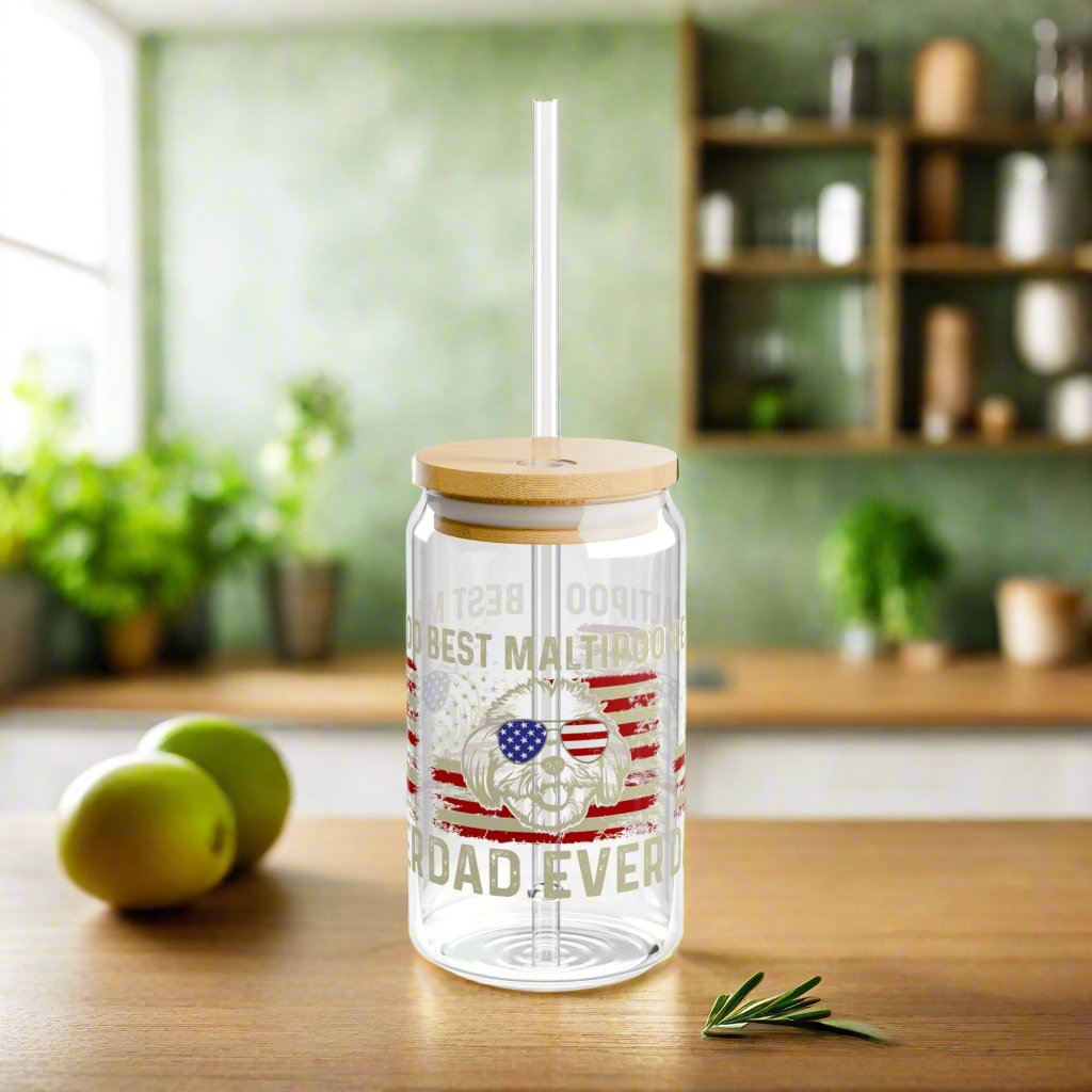 Best Maltipoo Dad Ever Sipper Glass - Kim’s Signature Beauty & Accessories    