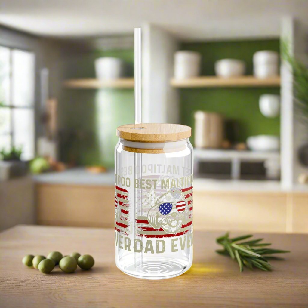 Best Maltipoo Dad Ever Sipper Glass - Kim’s Signature Beauty & Accessories    