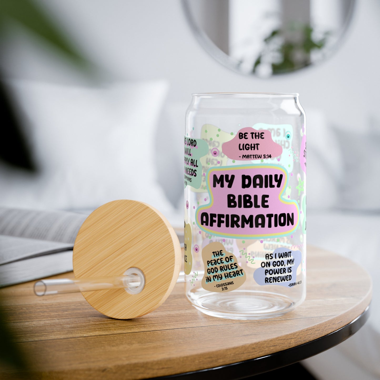 Bible affirmations | Sipper Glass - Kim’s Signature Beauty & Accessories    