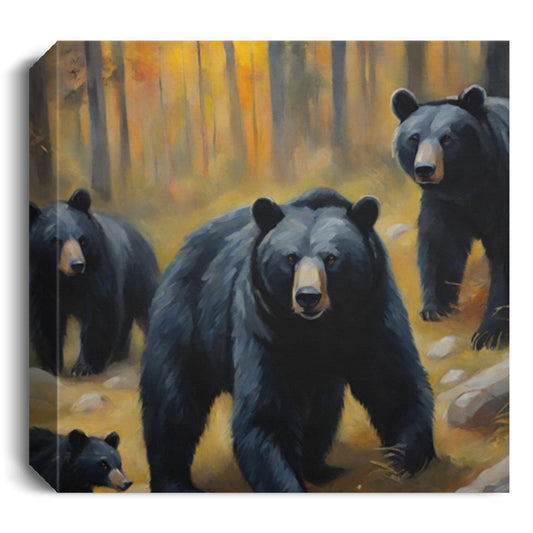 Black Bear & Cubs Collection | Wall Canvas Art - Kim’s Signature Beauty & Accessories    