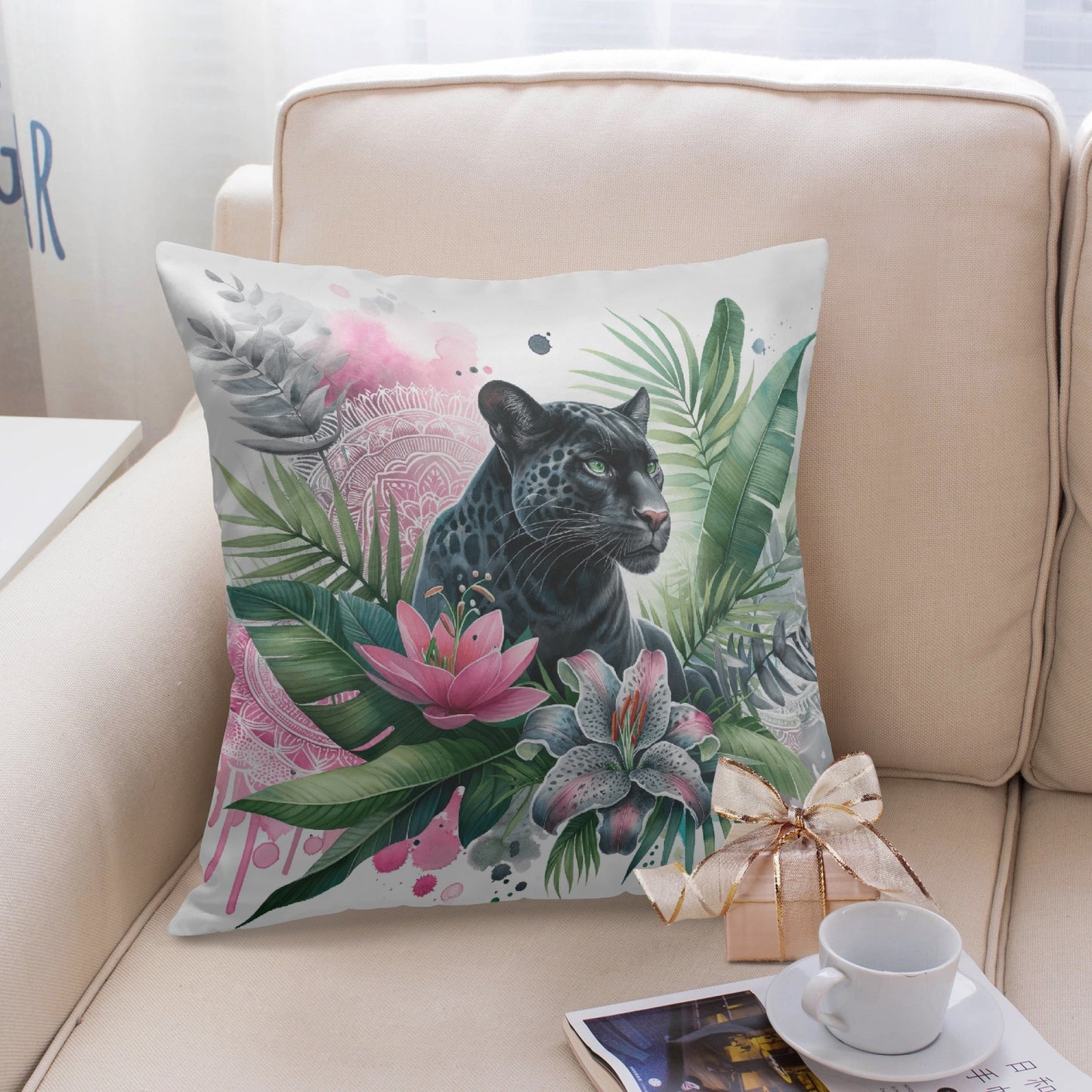 Black Jaguar Jungle Pillow Cover - Kim’s Signature Beauty & Accessories    