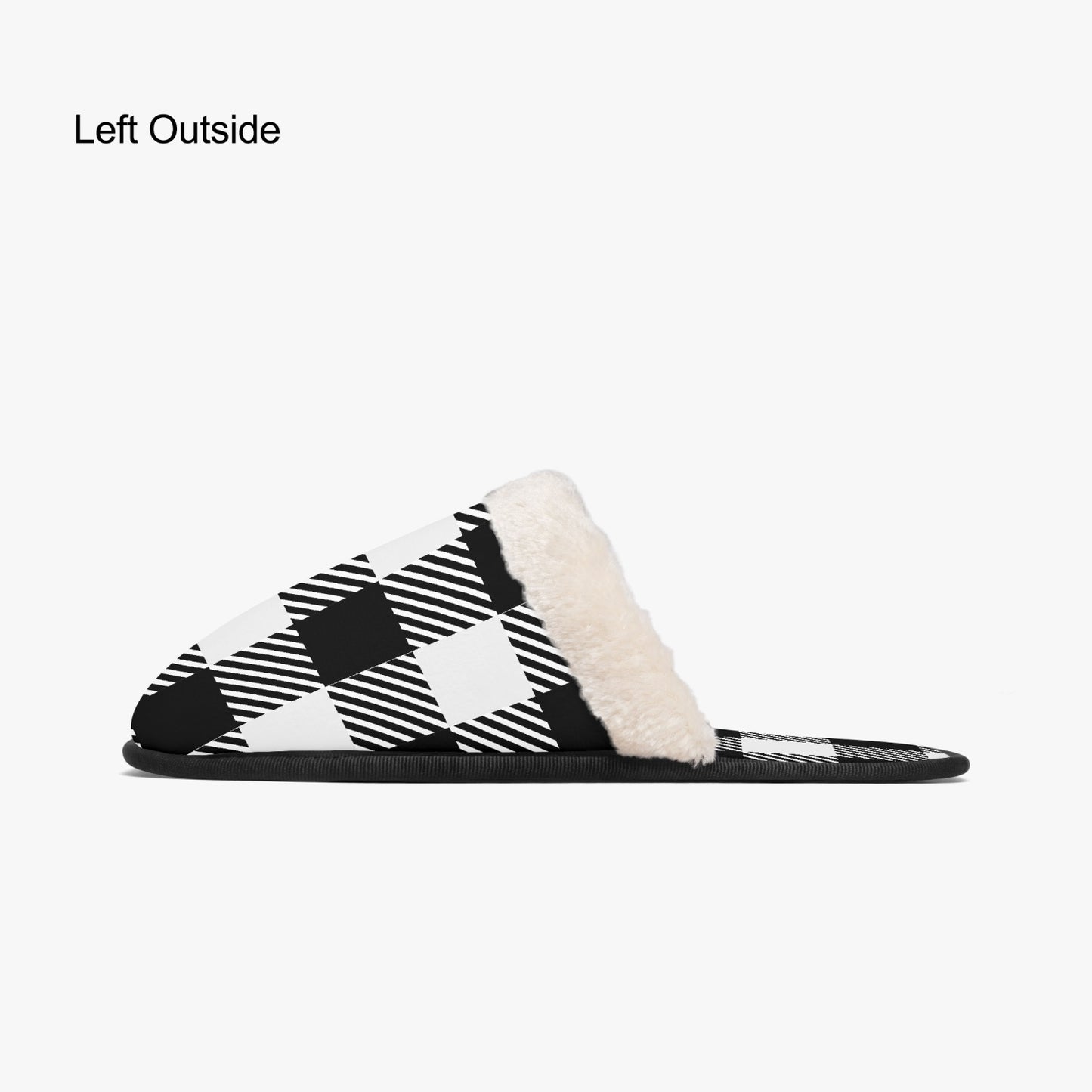 Black & White checkered | cozy slippers - Kim’s Signature Beauty & Accessories    