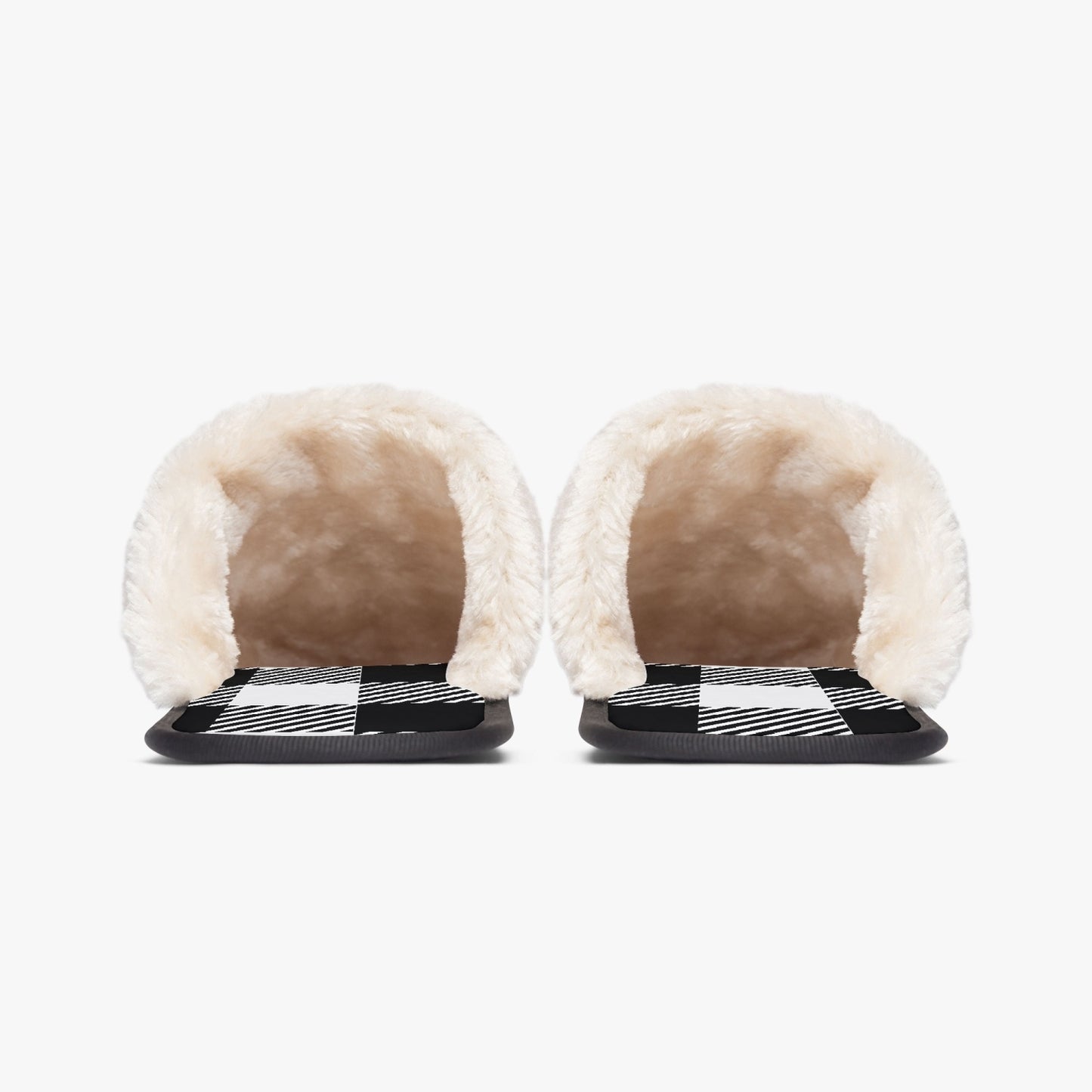 Black & White checkered | cozy slippers - Kim’s Signature Beauty & Accessories    