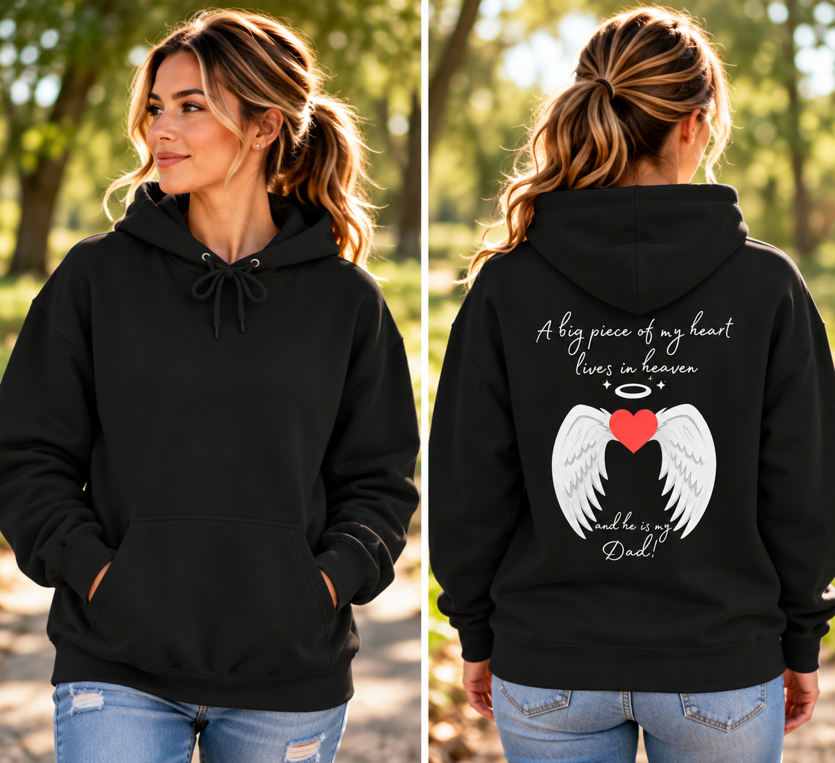 A Piece of My Heart Is in Heaven - Dad Tribute Hoodie