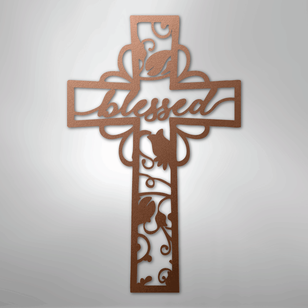 Blessed Cross - Steel Sign - Kim’s Signature Beauty & Accessories