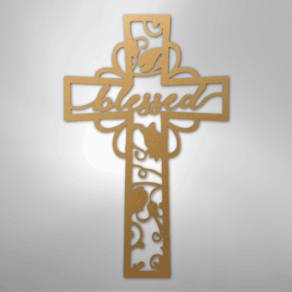 Blessed Cross - Steel Sign - Kim’s Signature Beauty & Accessories